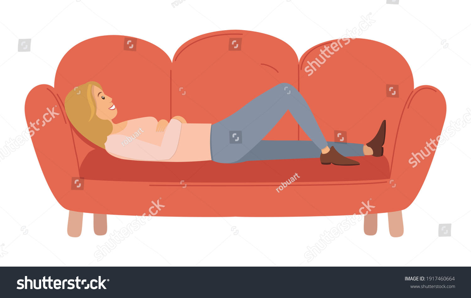 Рисунок лежа на диване легкий