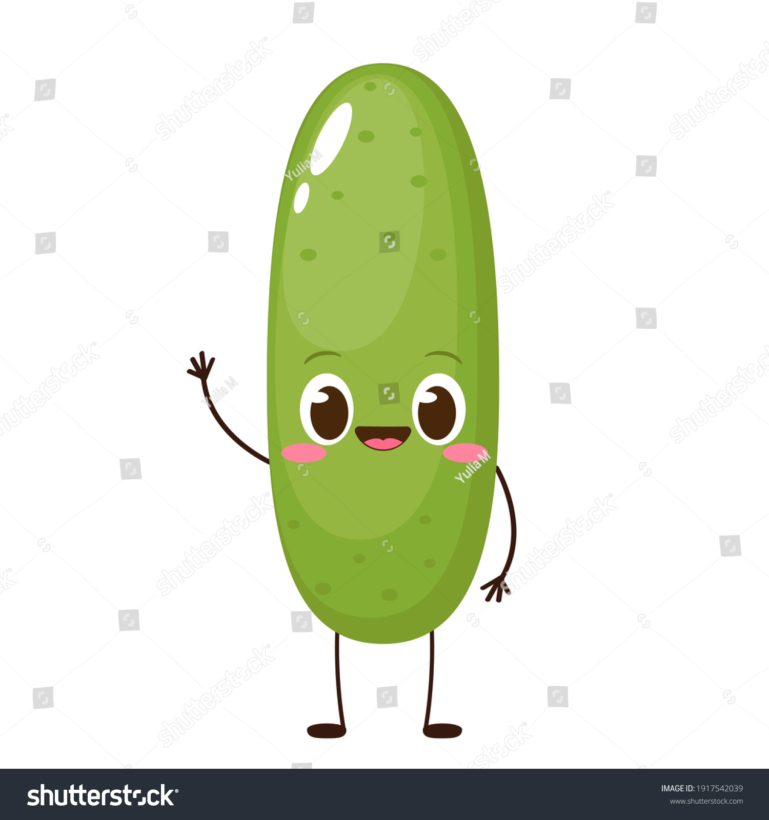 Cute Happy Cucumber Character Cartoon Pickle Stock Vector (Royalty Free ...