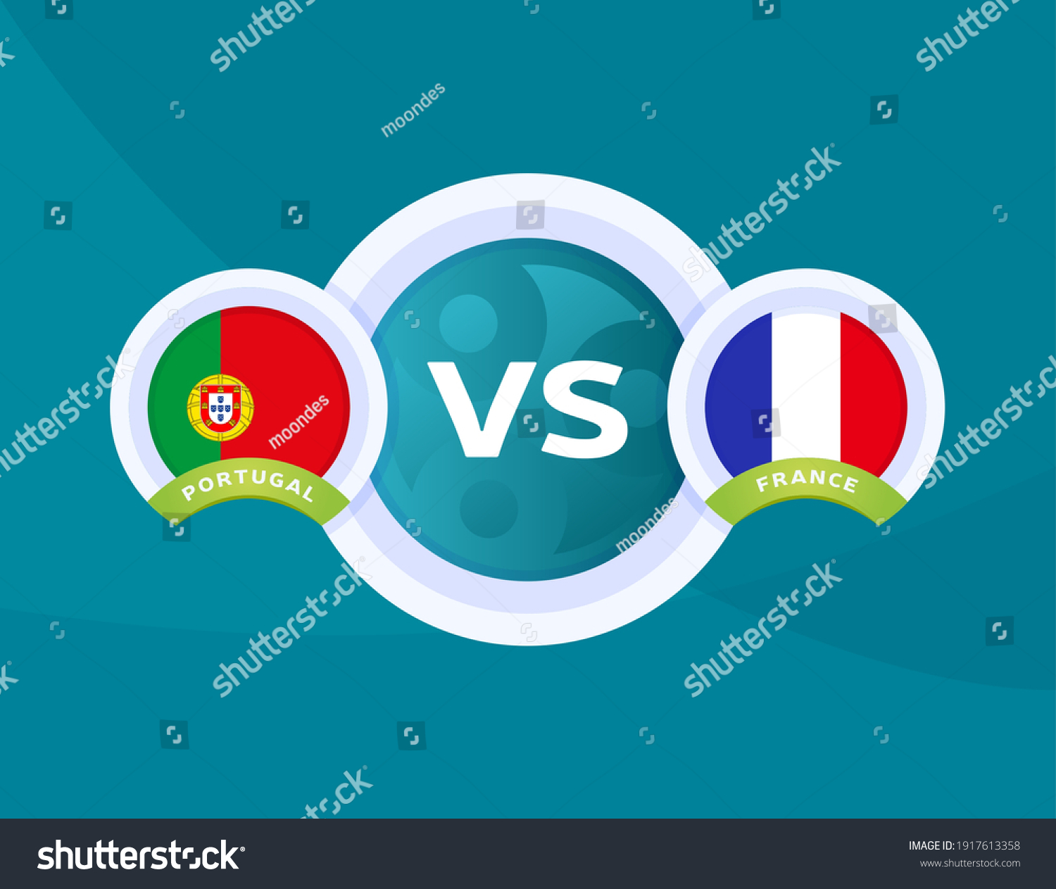 Portugal Vs France Euro 2020 Match Stock Vector (Royalty Free