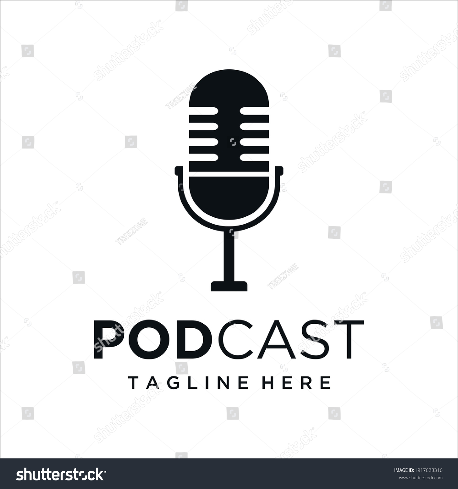 Podcast Radio Logo Design Concept Vector Stock Vector (Royalty Free ...