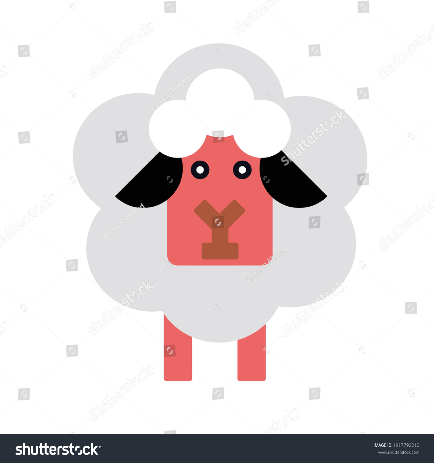 Cute Sheep Vector Illustration: เวกเตอร์สต็อก (ปลอดค่าลิขสิทธิ์