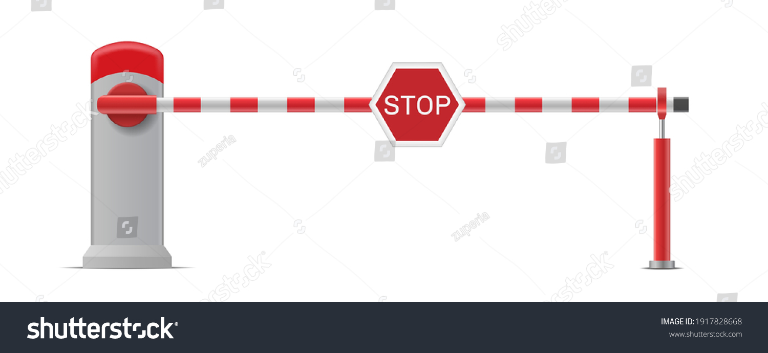 Car Barrier Stop Sign Construction Barricade Stock Vector (Royalty Free ...