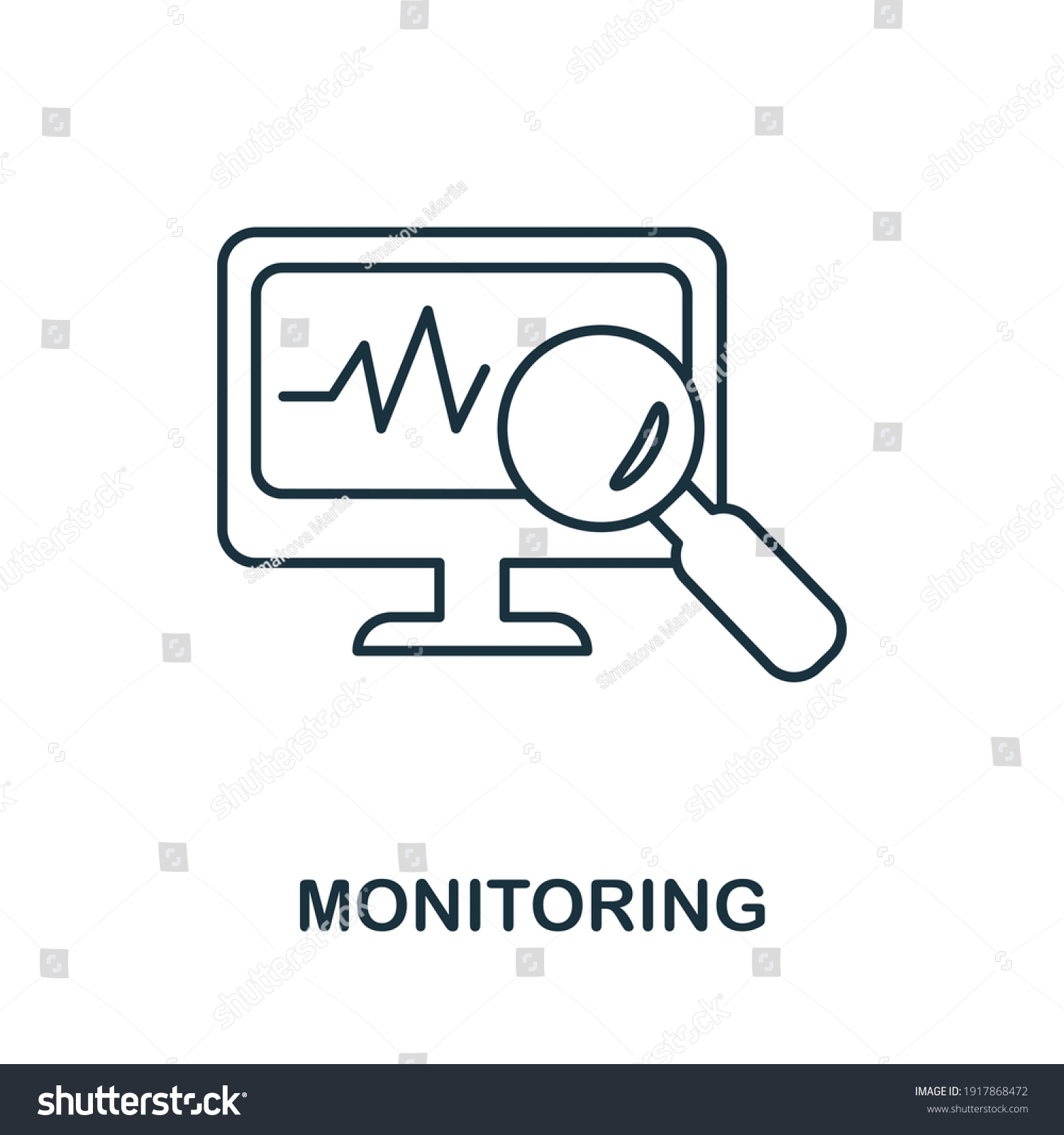 Monitoring Icon Simple Element Internet Security Stock Vector (Royalty ...