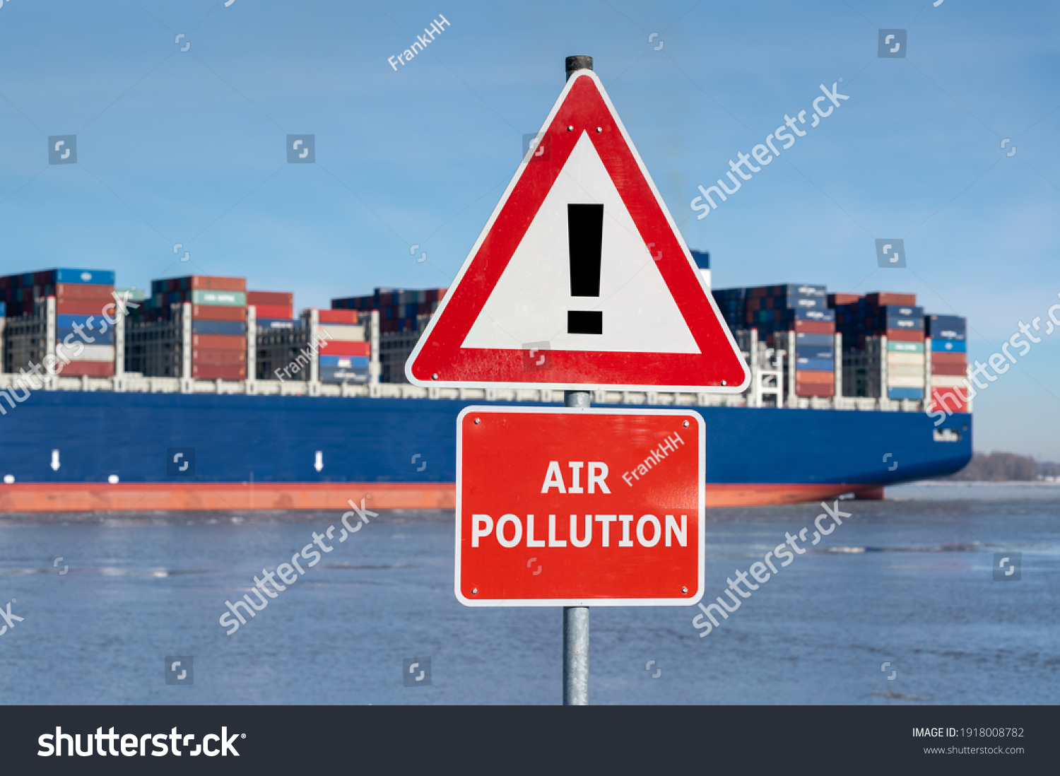 Air Pollution Warning Sign Front Huge Stock Photo 1918008782 | Shutterstock