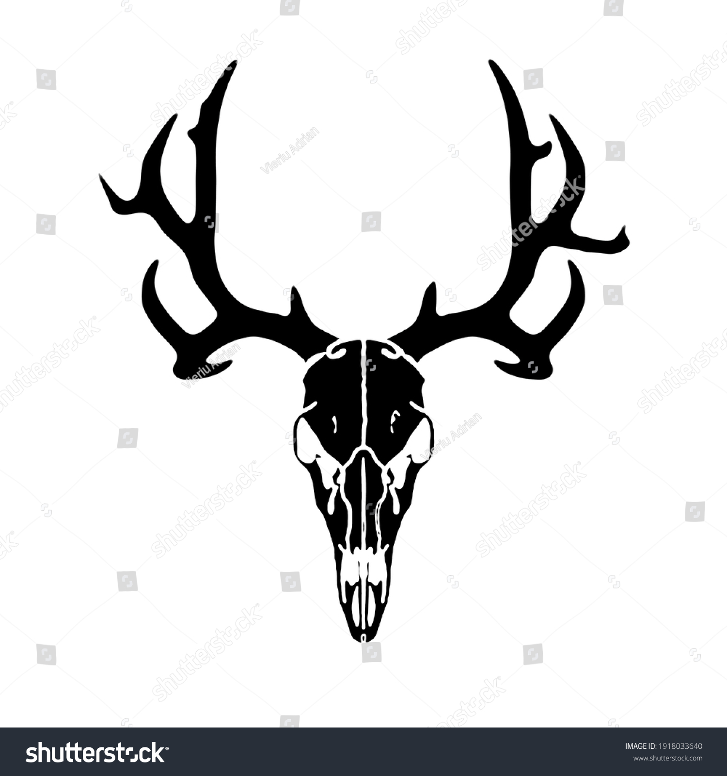 Deer Skull Hunter Silhoette Stock Illustration 1918033640 | Shutterstock