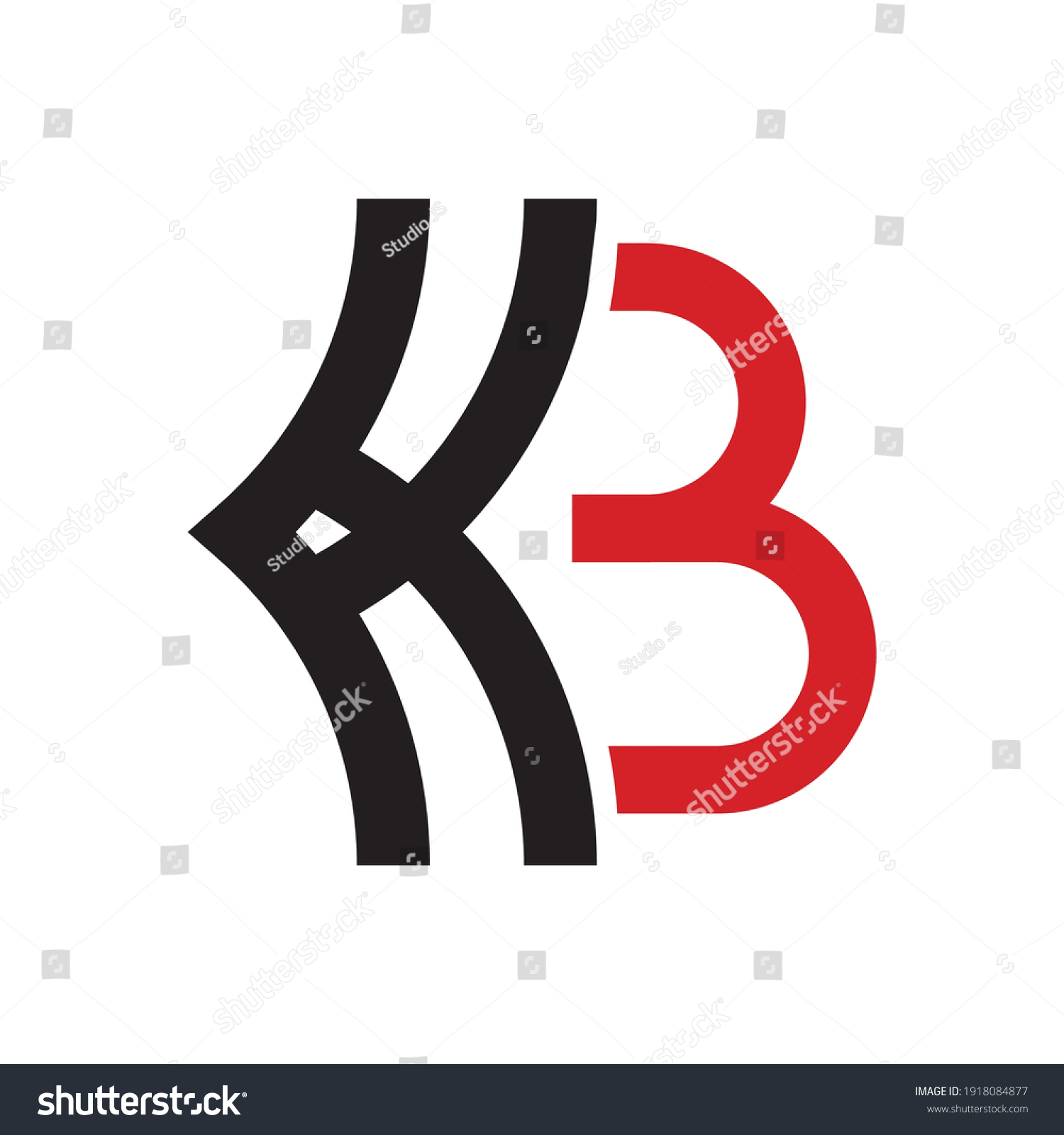 Initial Letter K B Logo Flat Stock Vector (Royalty Free) 1918084877 ...