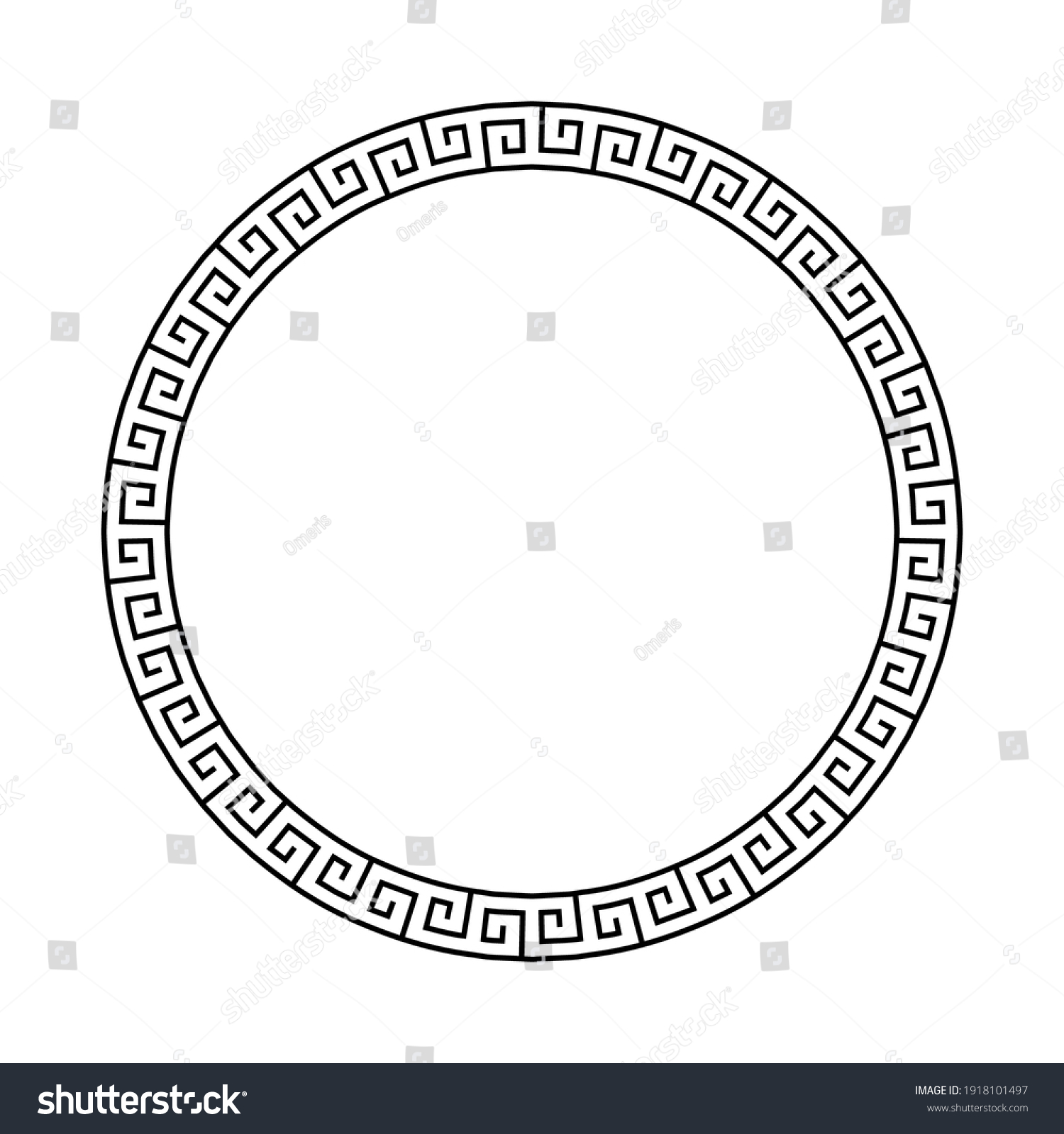 Greek Frame Meander Pattern Border Circle Stock Vector (Royalty Free ...