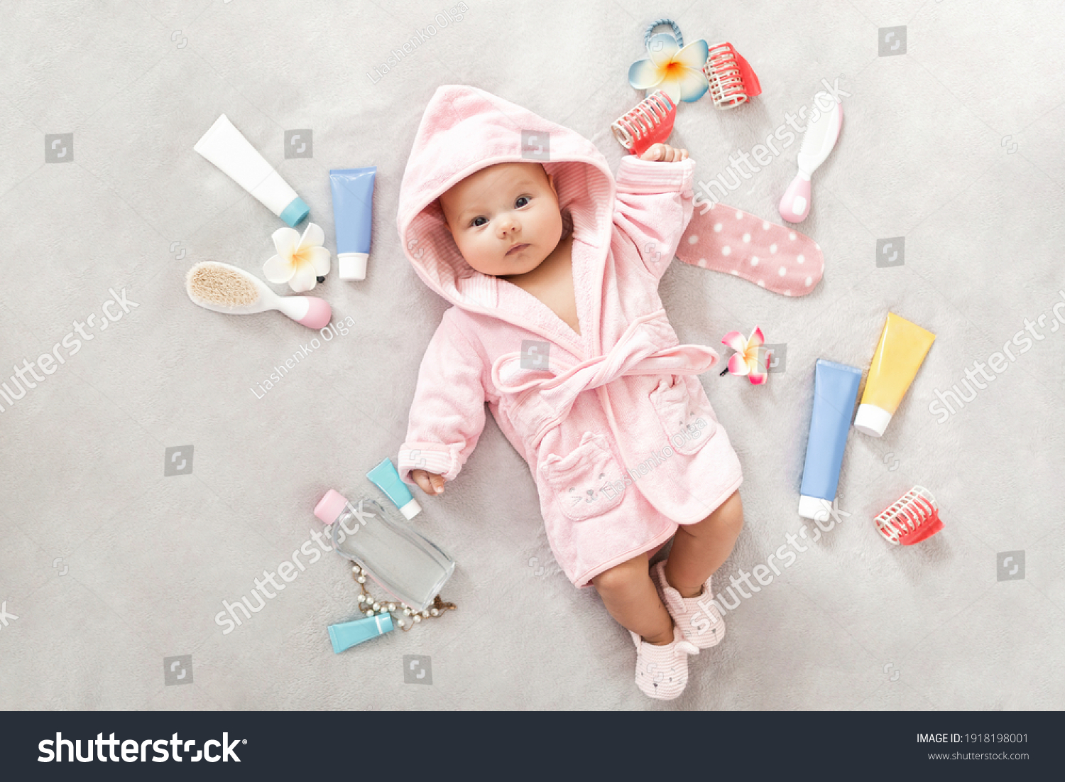 Baby Girl Terry Robe Diaper After Stock Photo 1918198001 | Shutterstock