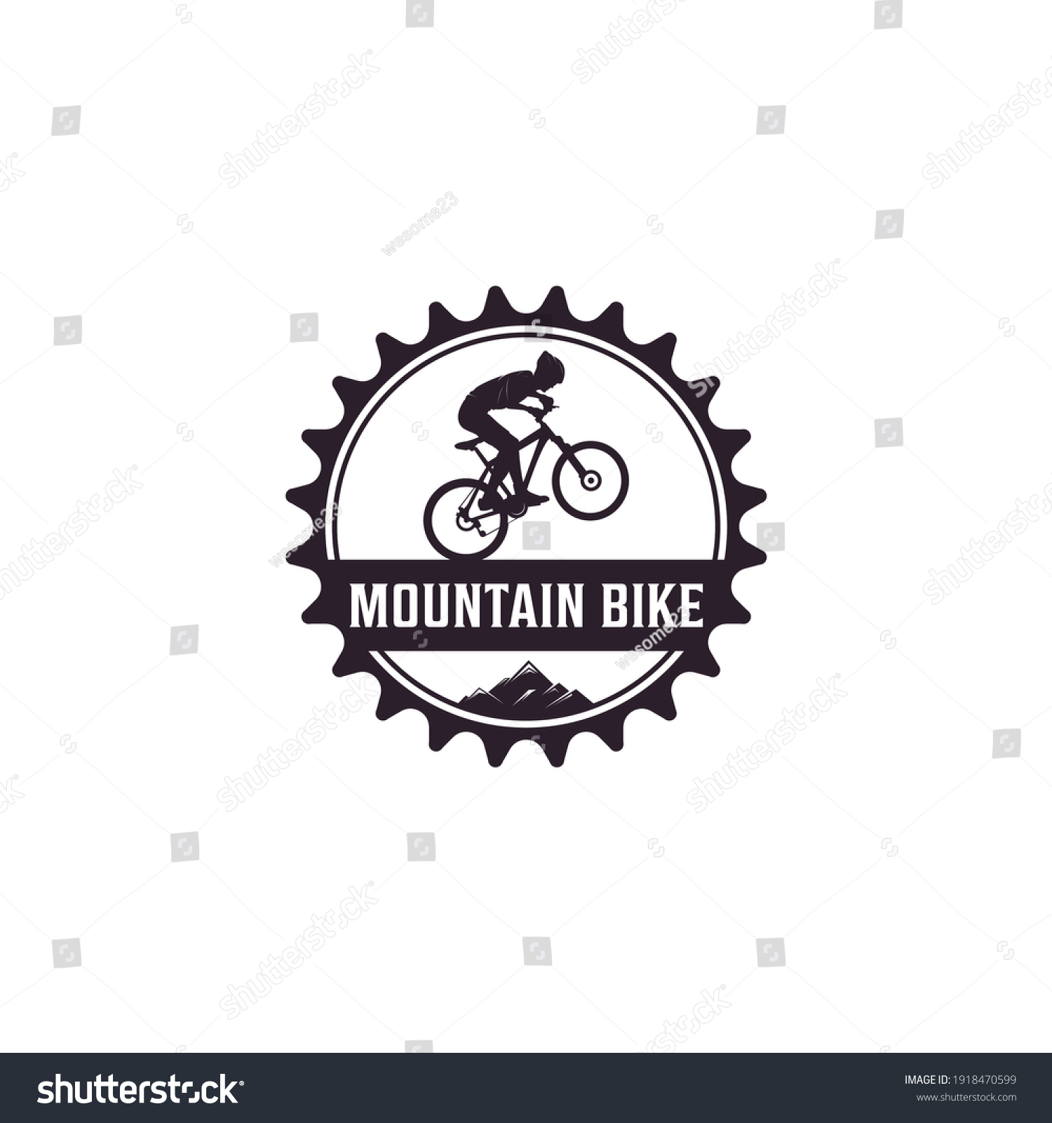 Mountain Bike Logo Complete Illustration Cyclist Stock Vector (Royalty ...