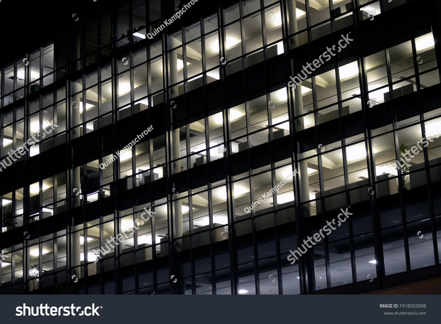 Fully Lit Office Building Night Cubicles Stock Photo 1918503098 ...