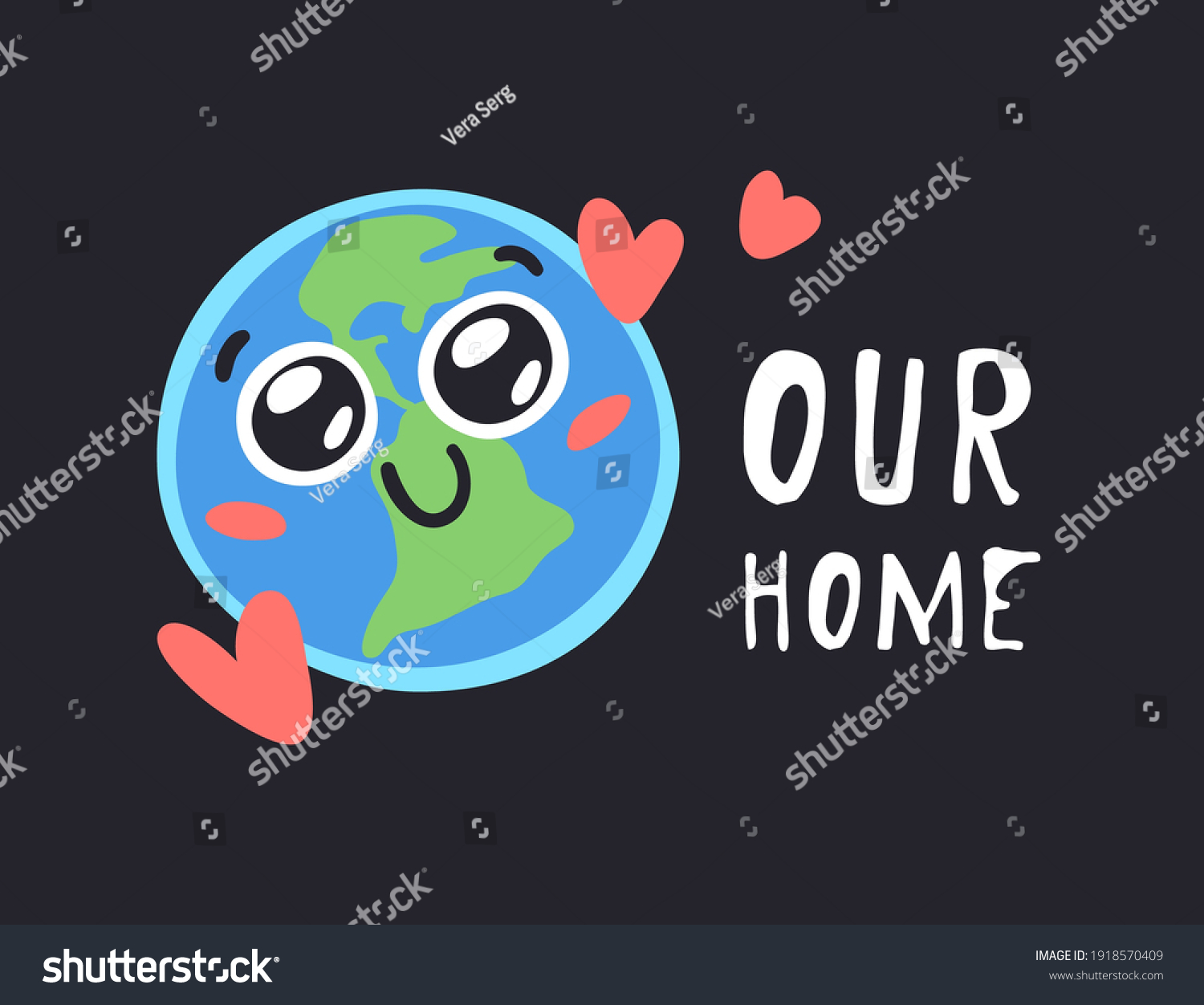 Hand Drawn Childish Illustration Our Home Stock Vector (Royalty Free ...