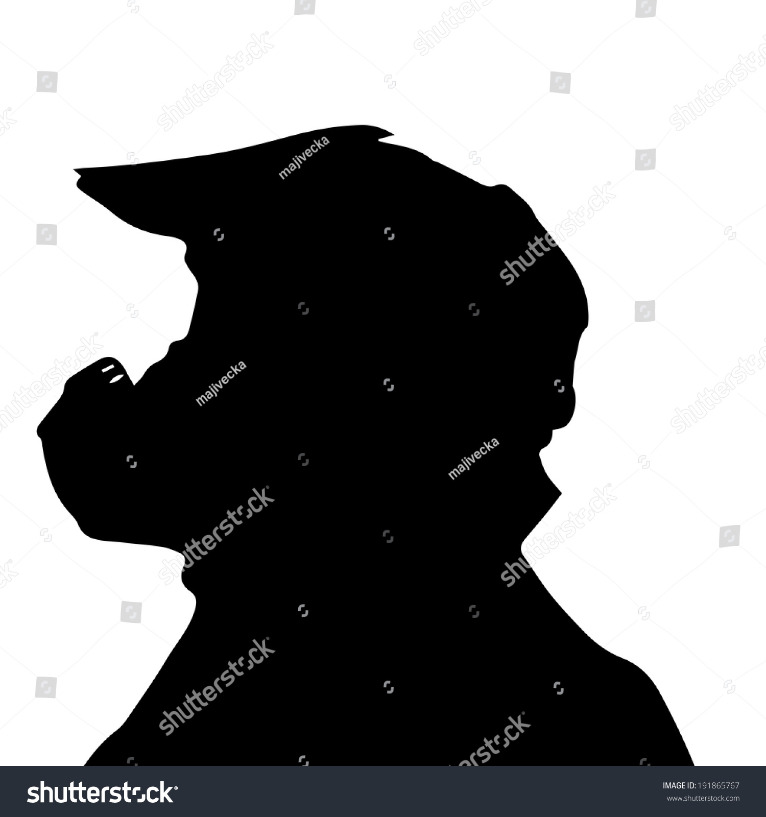 Vector Silhouette Man Helmet On White Stock Vector (Royalty Free ...