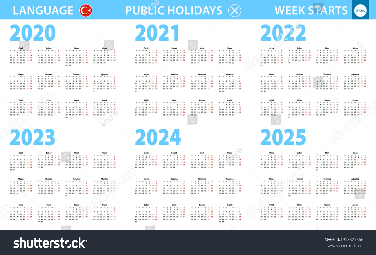 calendar-turkish-language-year-2020-2021-stock-vector-royalty-free