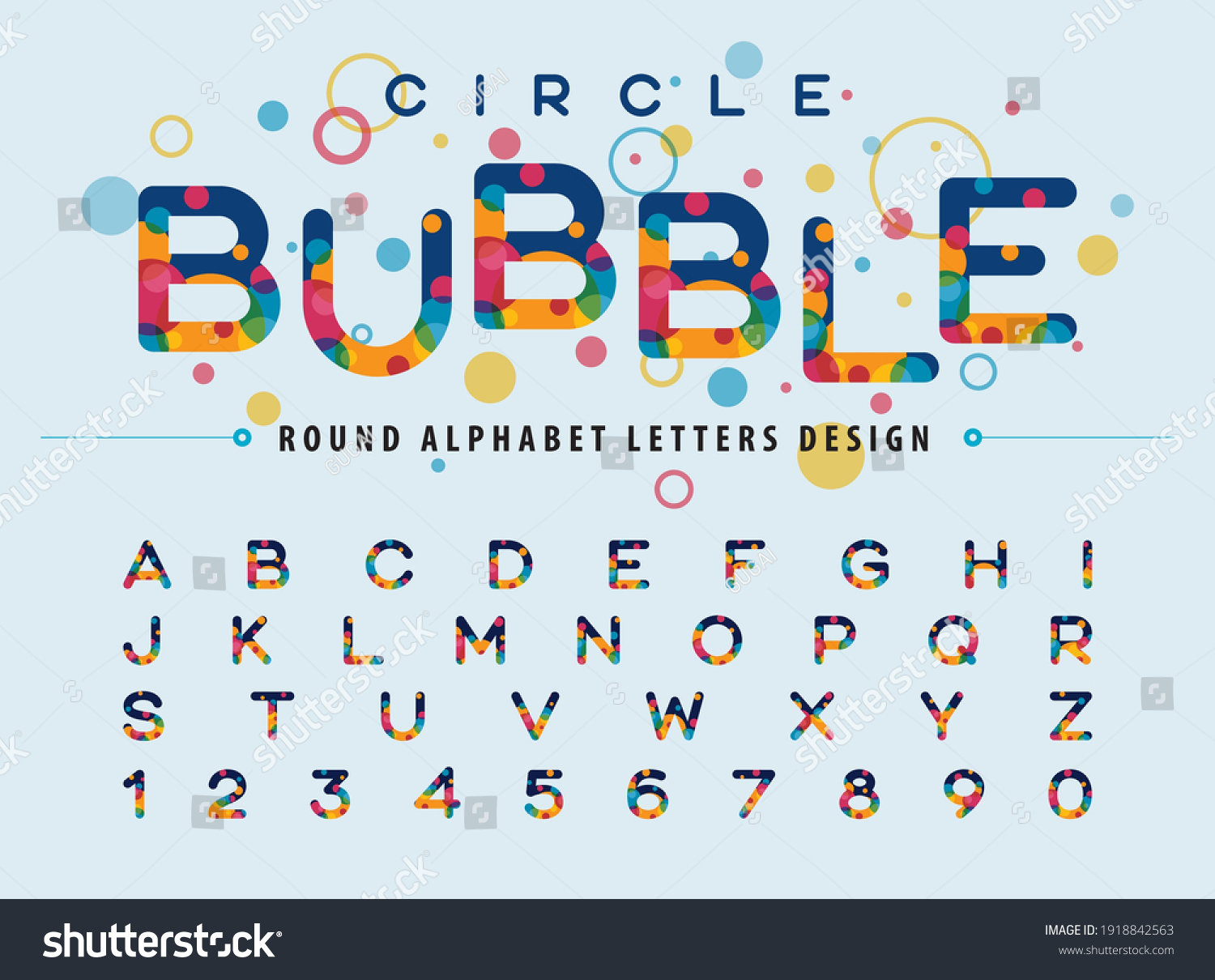 Abstract Colorful Circles Inside Alphabet Letters Stock Vector (Royalty ...