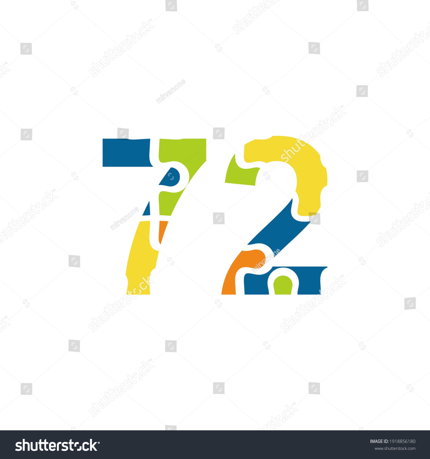 72 Puzzle Number Illustration Vector Eps10 Stock Vector (Royalty Free ...