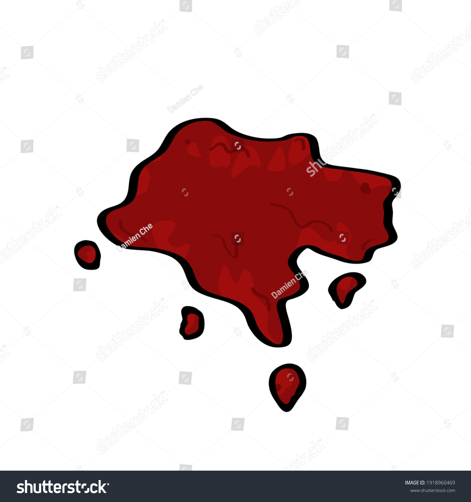 Puddle Blood Drops Doodle Logo Icon Stock Vector Royalty Free