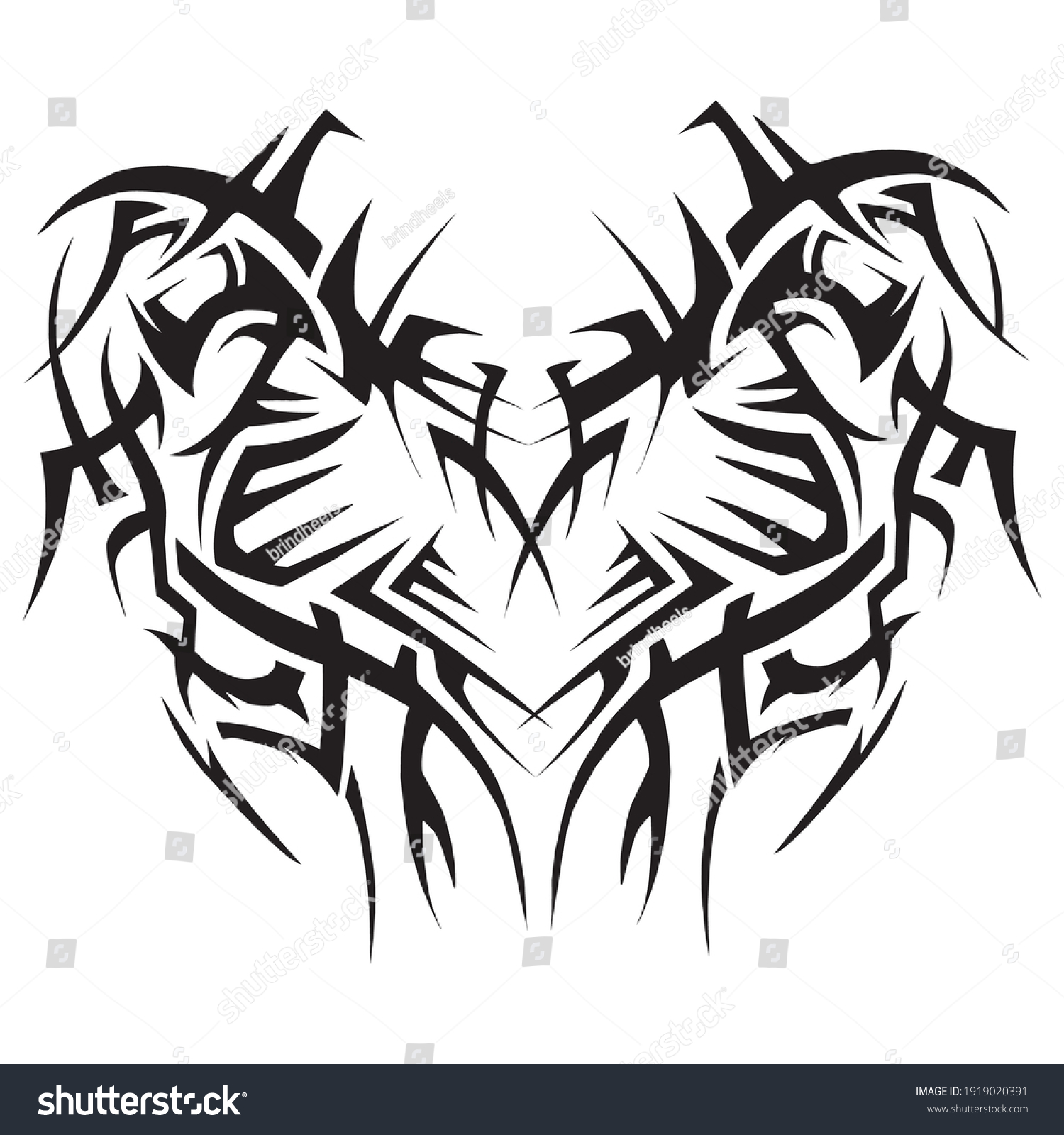 Love Heart Tribal Tattoo Design Stock Vector (Royalty Free) 1919020391 ...