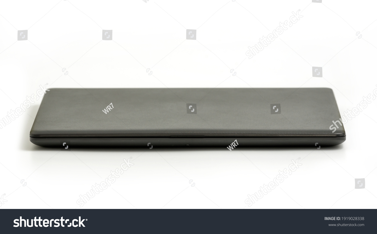 Closed Laptop Isolated On White Background Stock Photo 1919028338