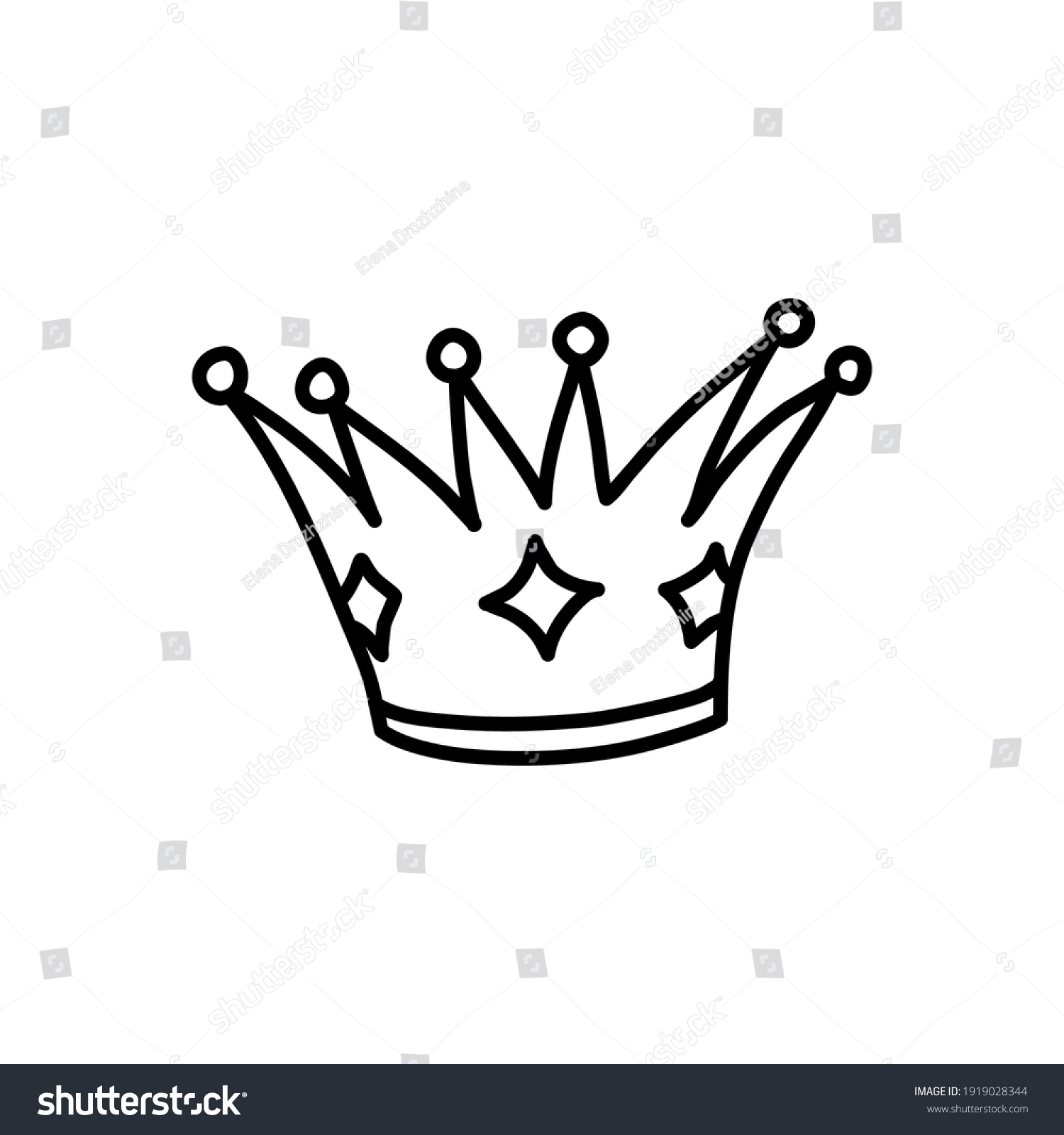 Queens Crown Sketch Princess Headdress Precious Stock Vector (Royalty ...