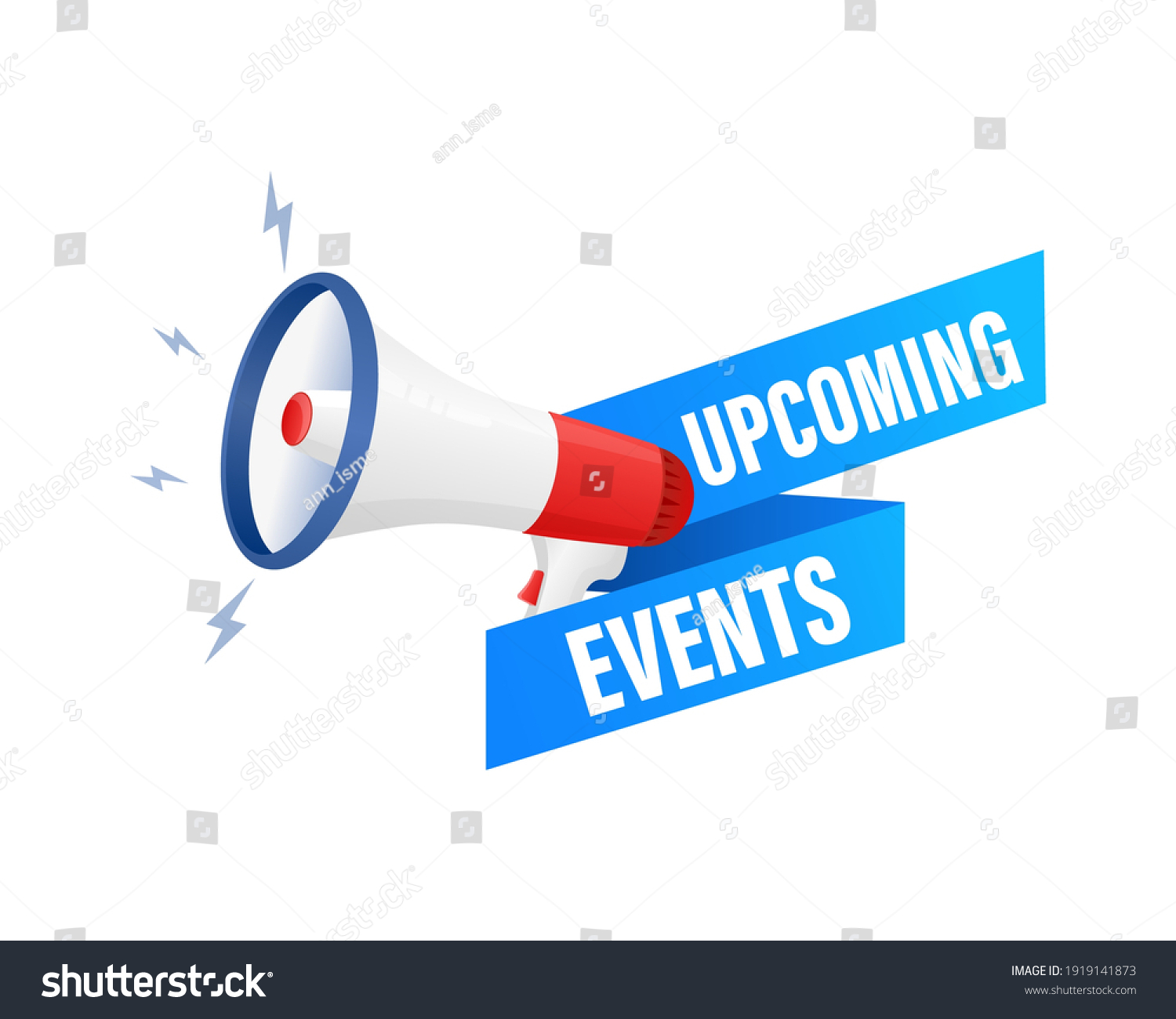 Upcoming Events Megaphone Banner Design Vector Stock Vector (Royalty ...