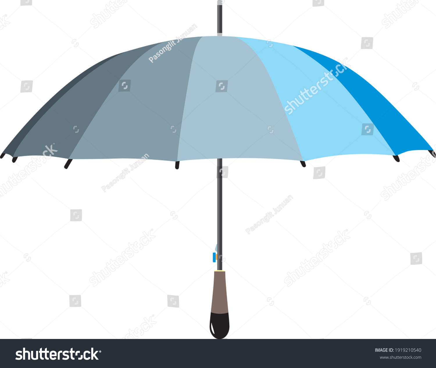 3d Blue Umbrella Isolated White Background Stock Vector (Royalty Free ...