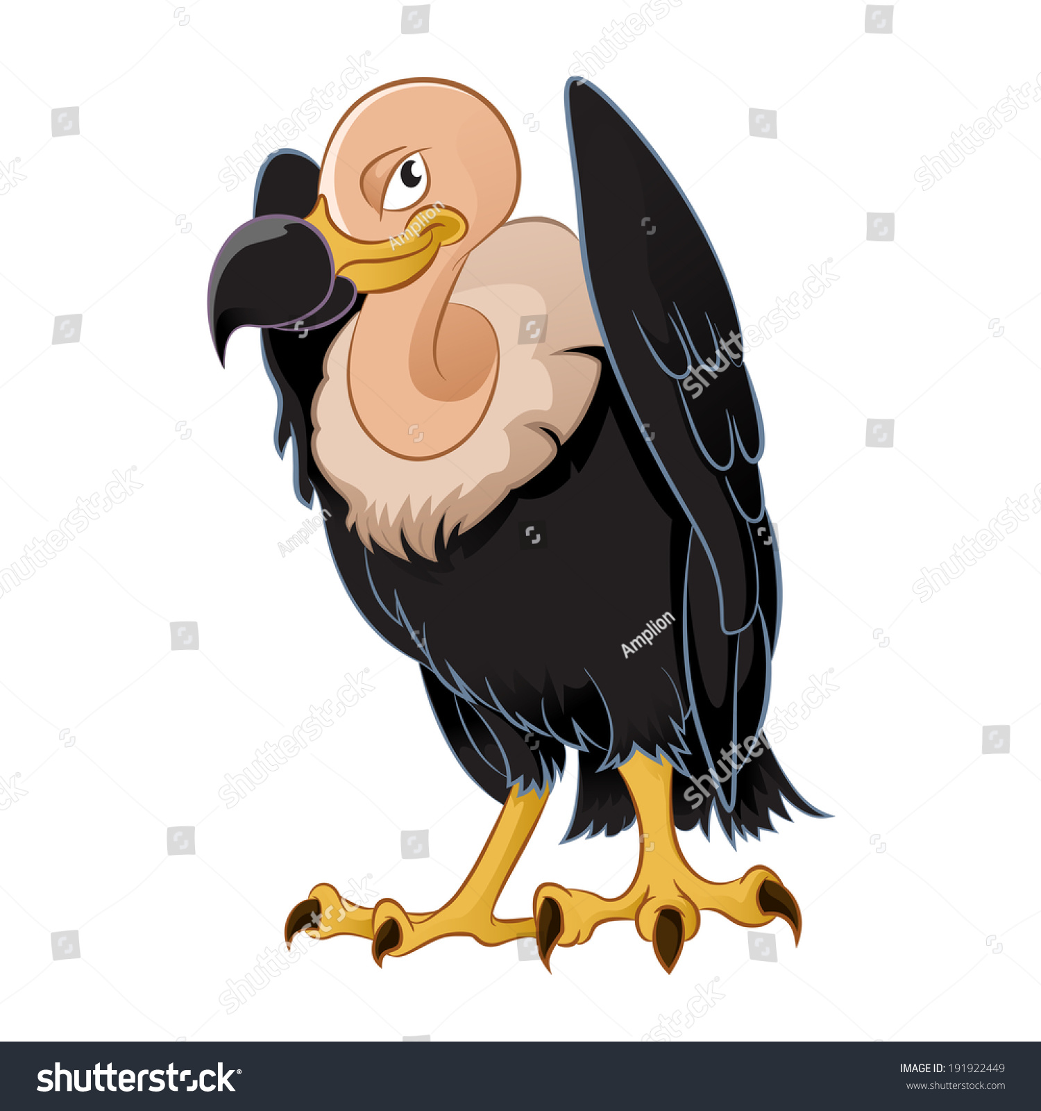 Vector Image Cartoon Smiling Vulture Stock Vector (Royalty Free ...