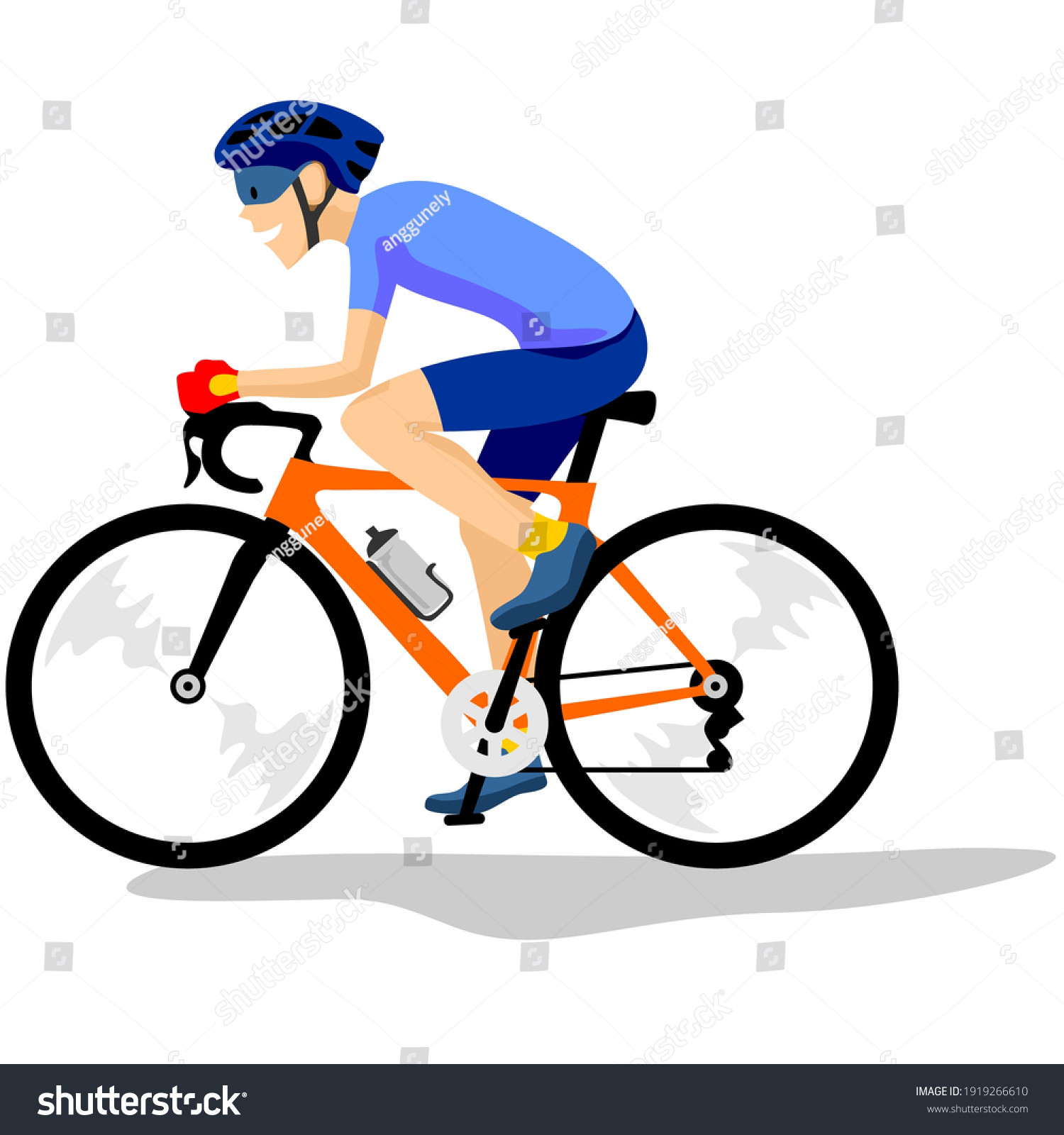 Cycling Flat Style Vector Illustration Cartoon Stock Vector (Royalty ...