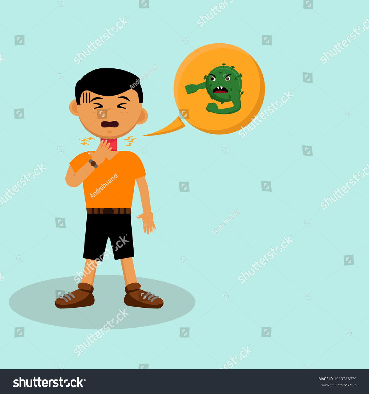 Sore Throat Cartoon Vector Illustration Stock Vector (royalty Free 