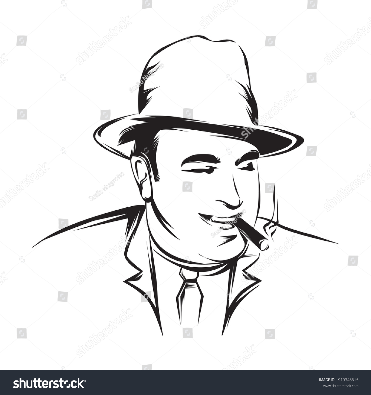 Mafia Lineart Vector Illustration Mafia Logo Stock Vector (Royalty Free ...