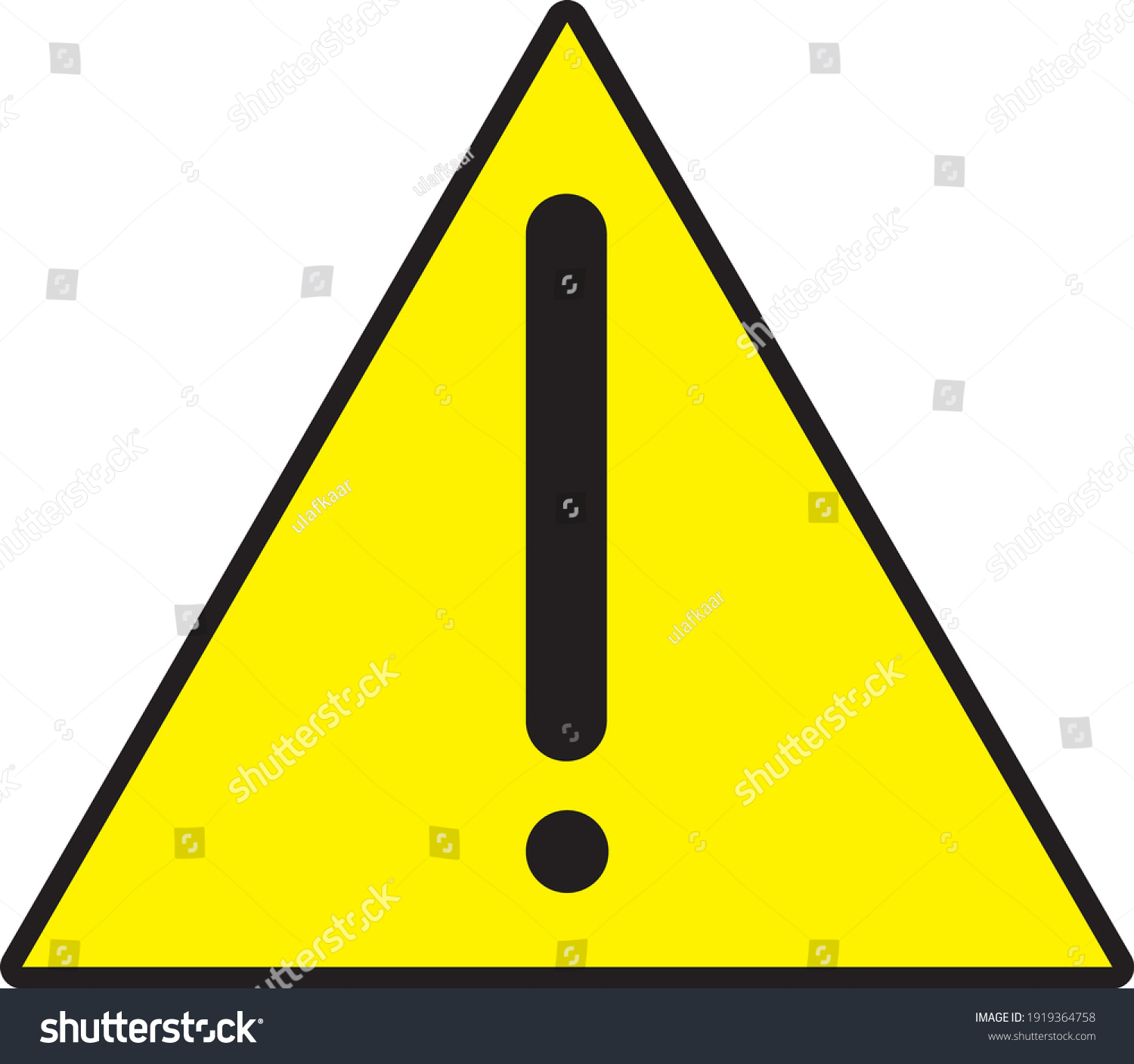 Warning Sign Yellow Vector No Background Stock Vector (Royalty Free ...