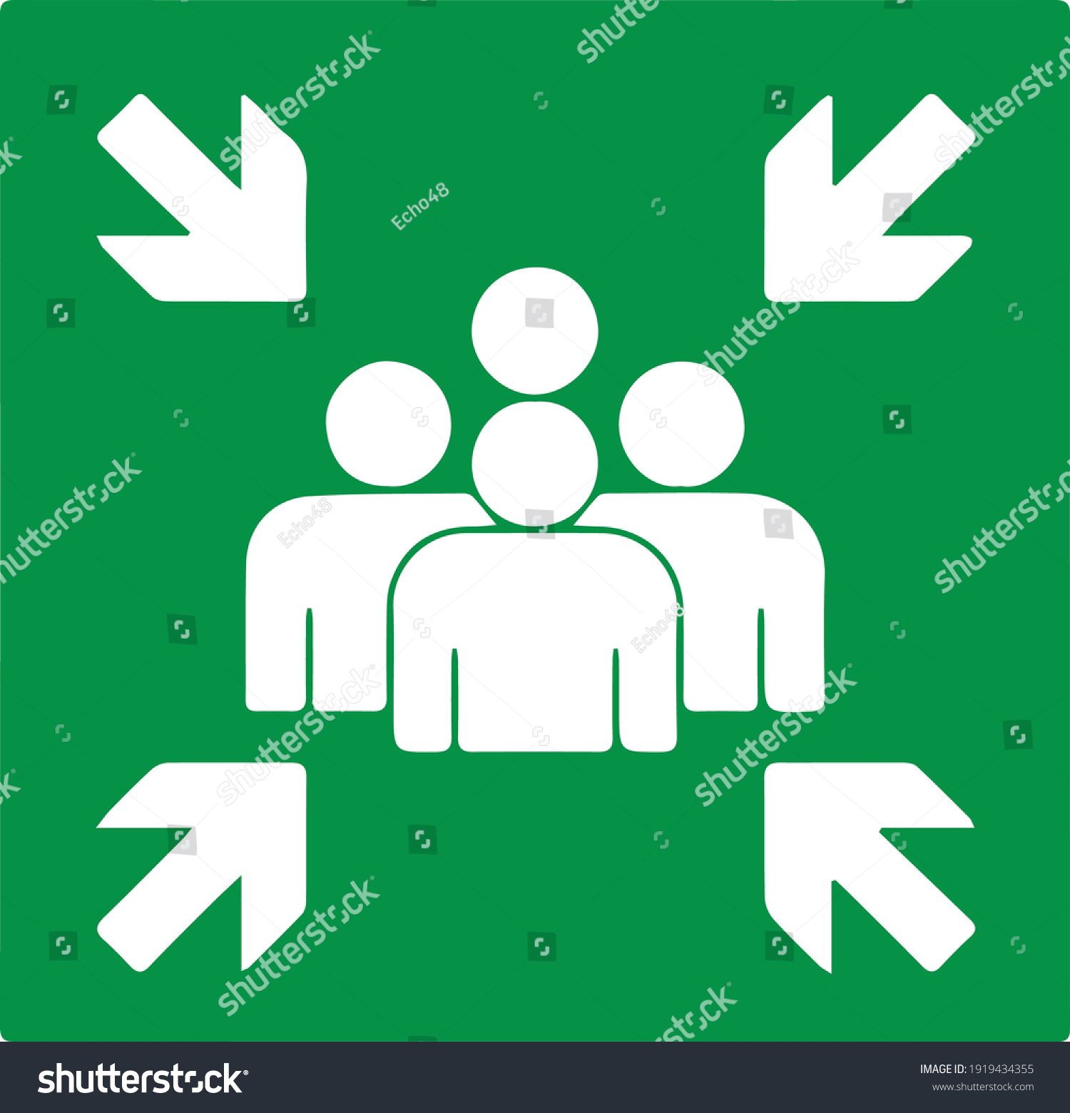 Safety Icon Assembly Point Stock Vector (Royalty Free) 1919434355 ...