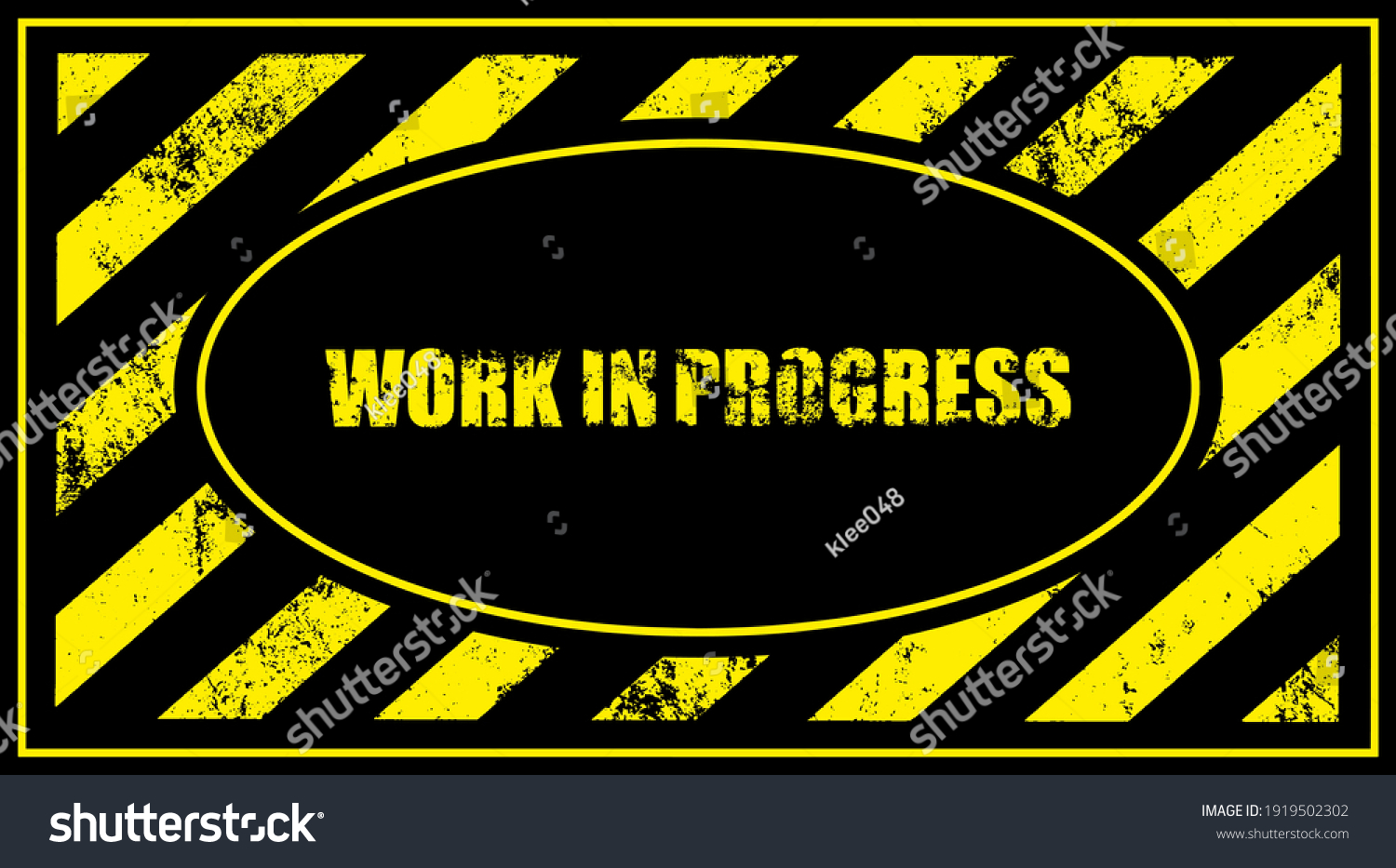 Warning Sign Work Progress Background Stock Vector (Royalty Free