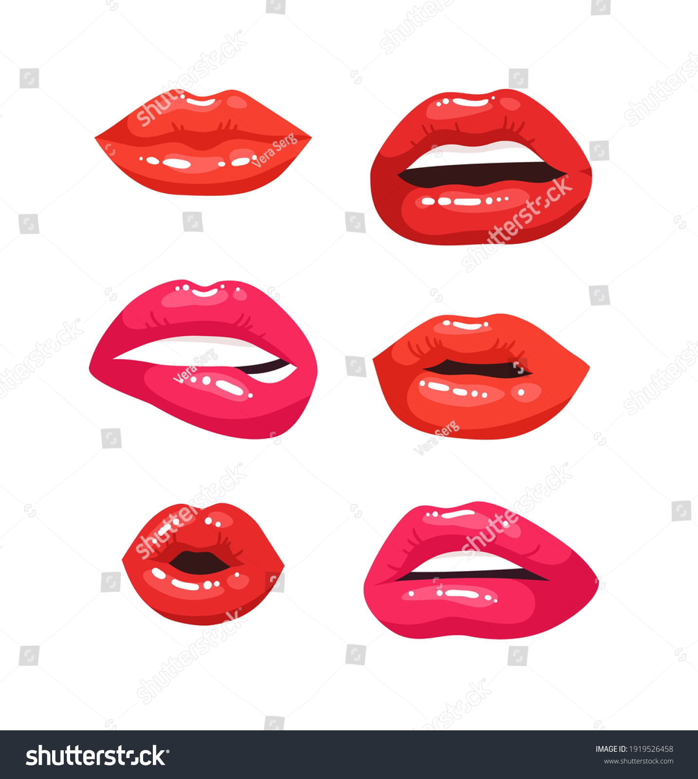 Sexy Female Lips Red Lipstick Vector Stock Vector Royalty Free Shutterstock