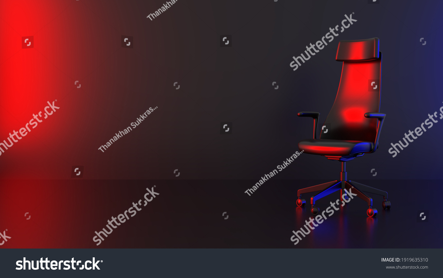 Black Gaming Chair Black Backdrops Feature Stock Illustration