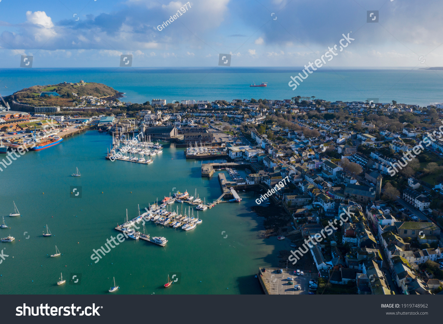 Falmouth Harbour Cornwall England On Beautiful Stock Photo 1919748962 ...