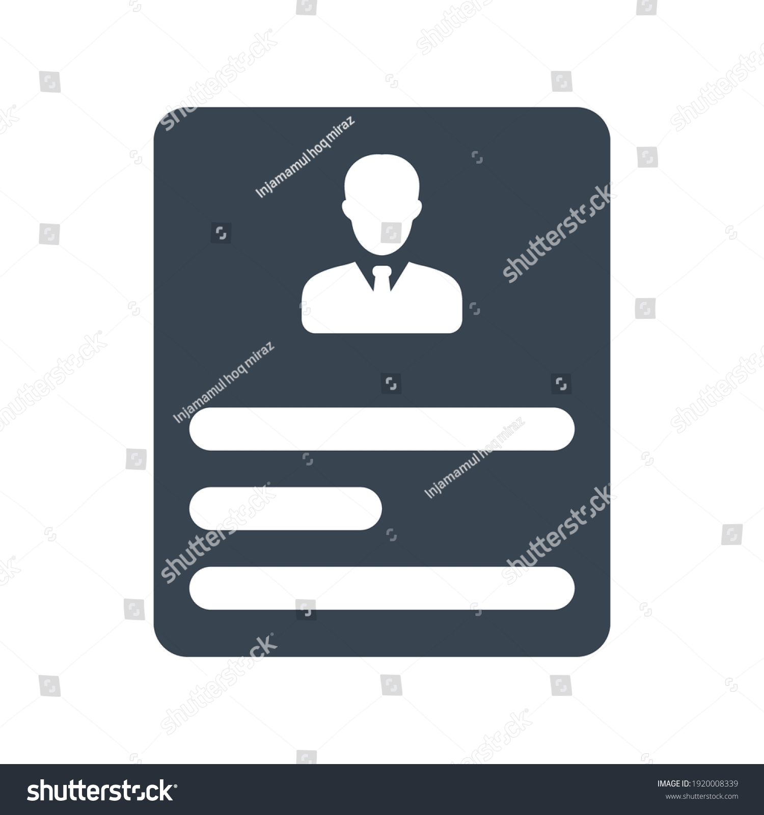 Profile Resume Icondocumentpagejob Vector Illustration Stock Vector ...