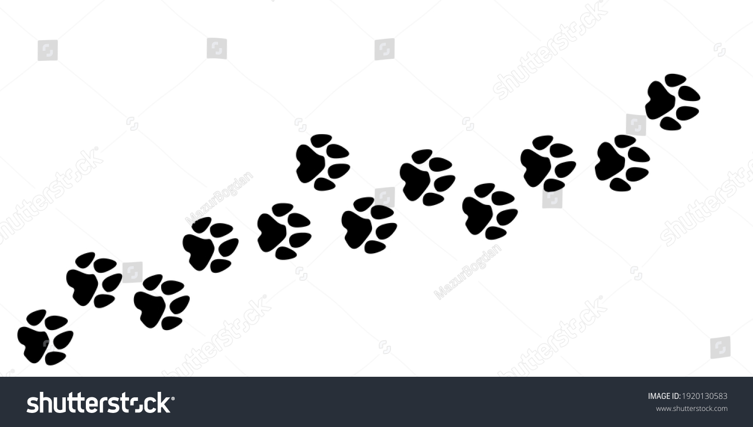 Paw Vector Foot Dog Print Dog Stock Vector (Royalty Free) 1920130583 ...