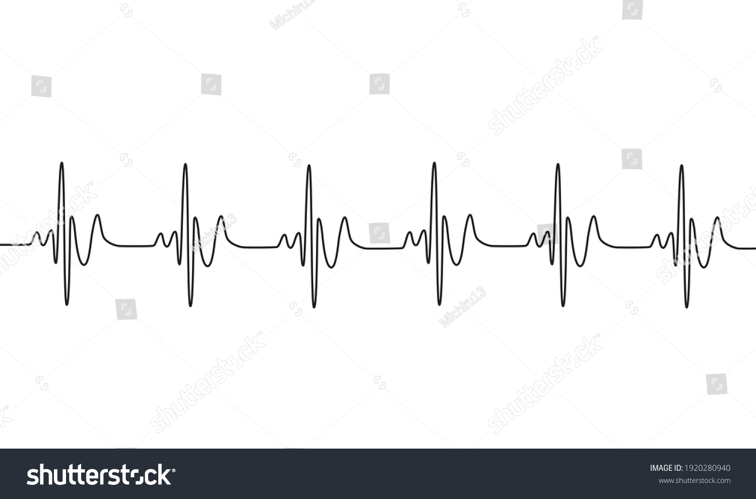 Heart Cardiogram Continuous One Line Drawing Stock Illustration ...
