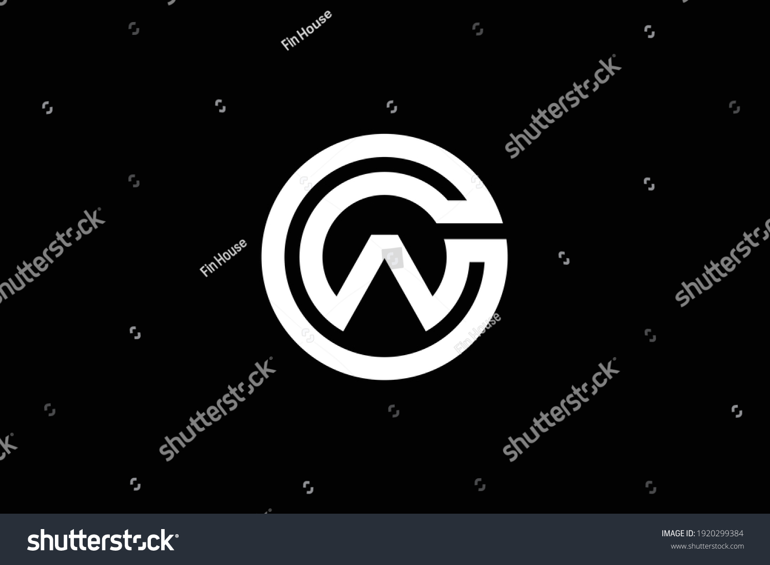 Cw Letter Logo Design On Luxury Stock Vector (Royalty Free) 1920299384 ...