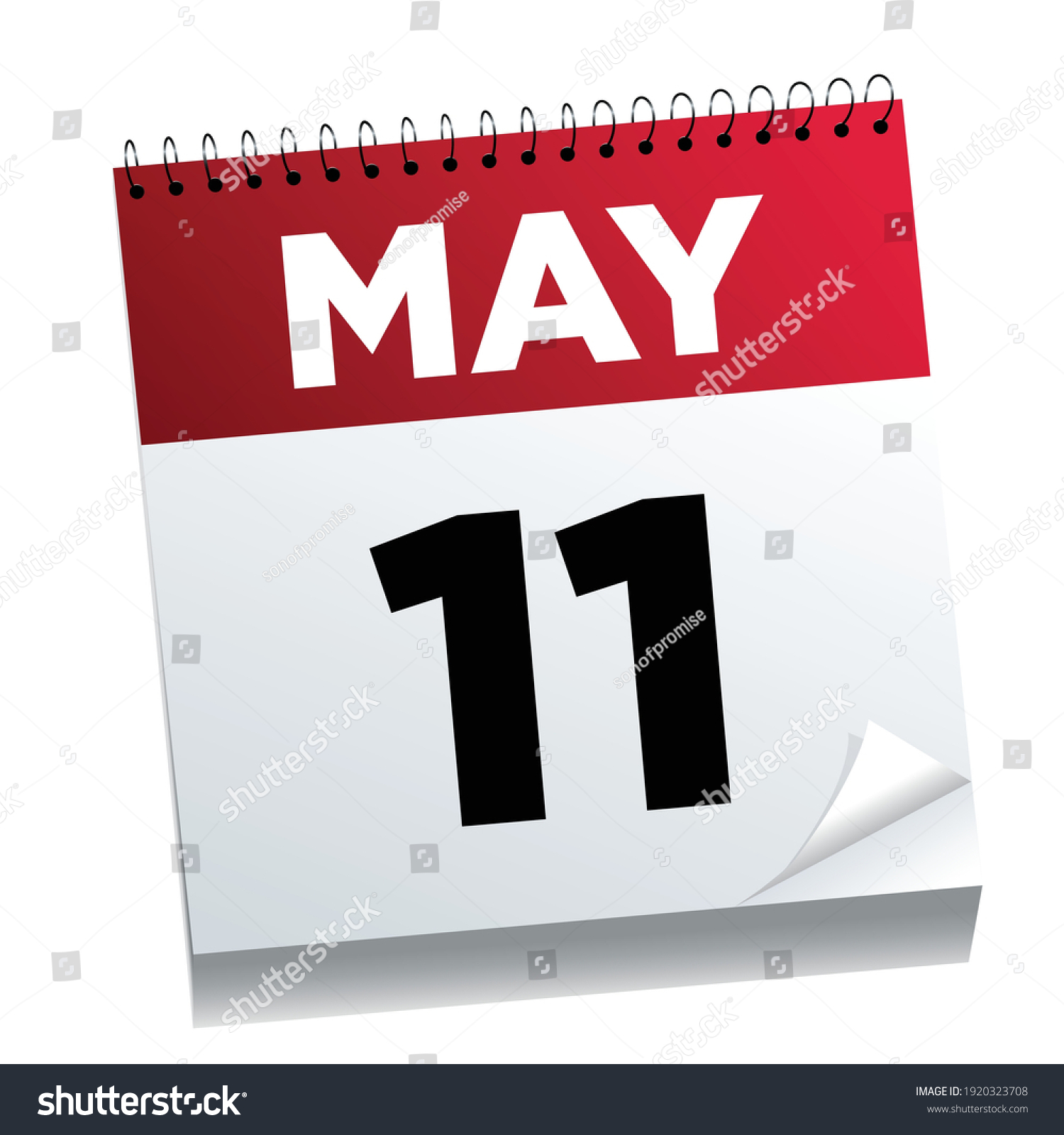 May 11th On Calendar Page Illustrated Stock Vector (Royalty Free