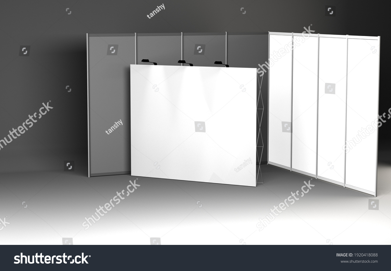 Exhibition Stand Exhibition Round 3d Rendering Stock Illustration ...