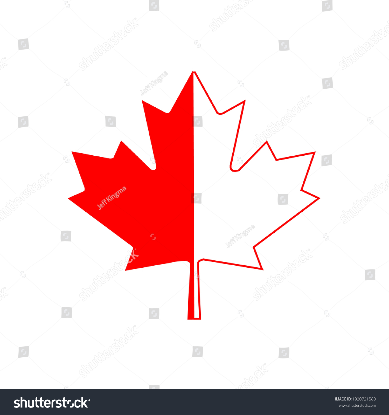 Two Colored Maple Leaf Canada Flag Stock Vector Royalty Free 1920721580 Shutterstock