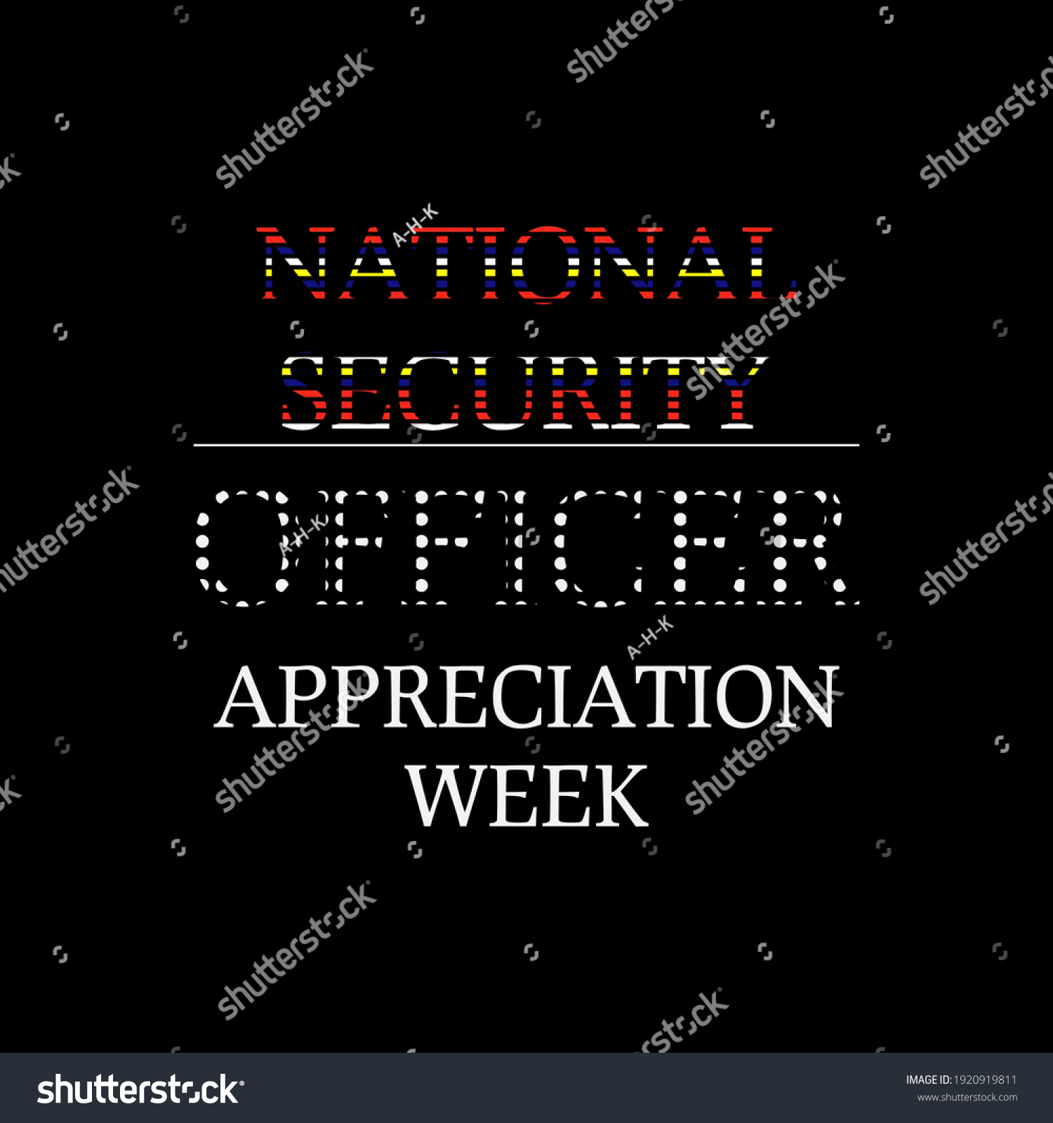 National Security Officer Appreciation Week Suitable Stock Vector