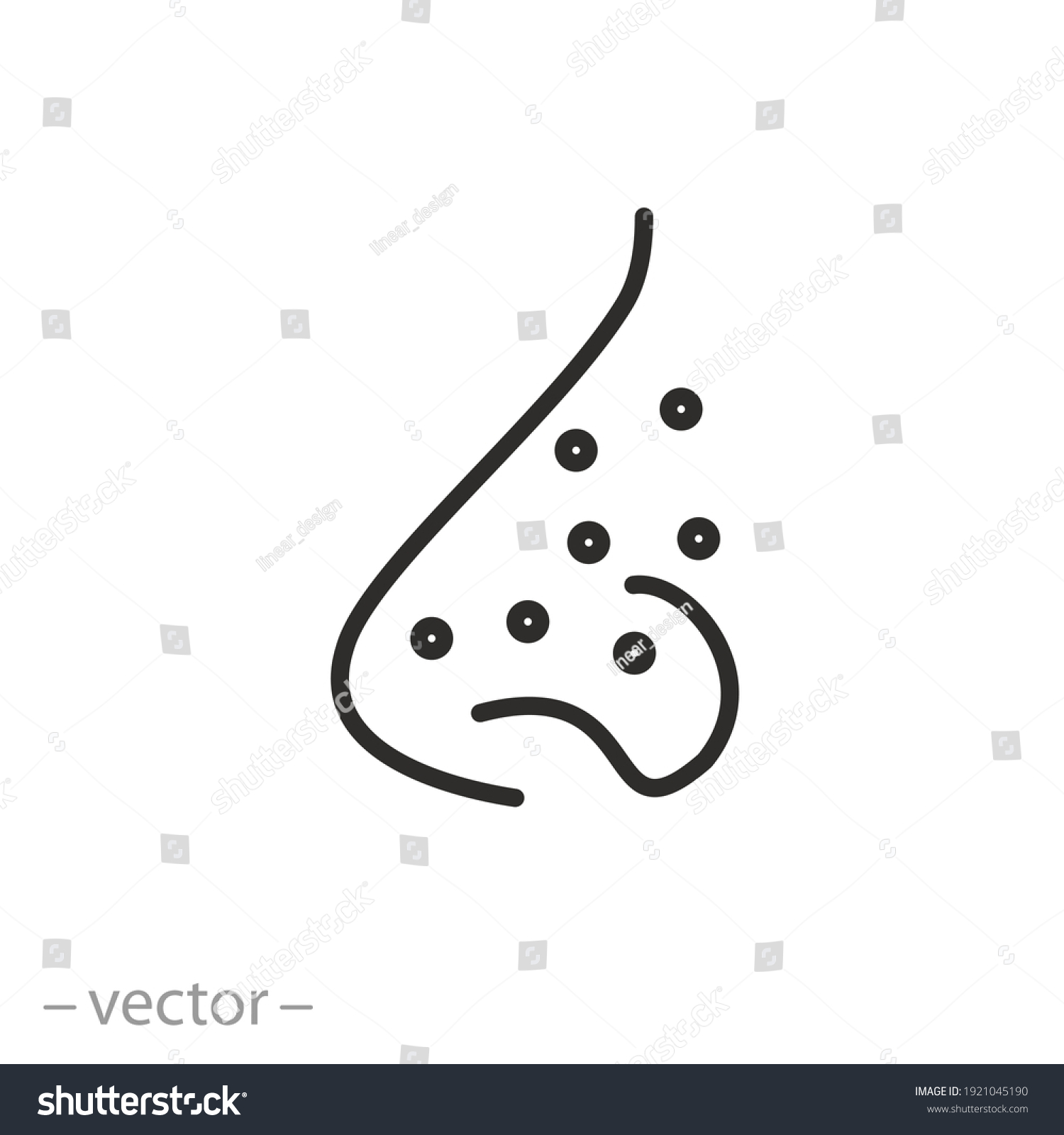 Acne Pimple Nose Icon Inflammation Skin Stock Vector (Royalty Free ...