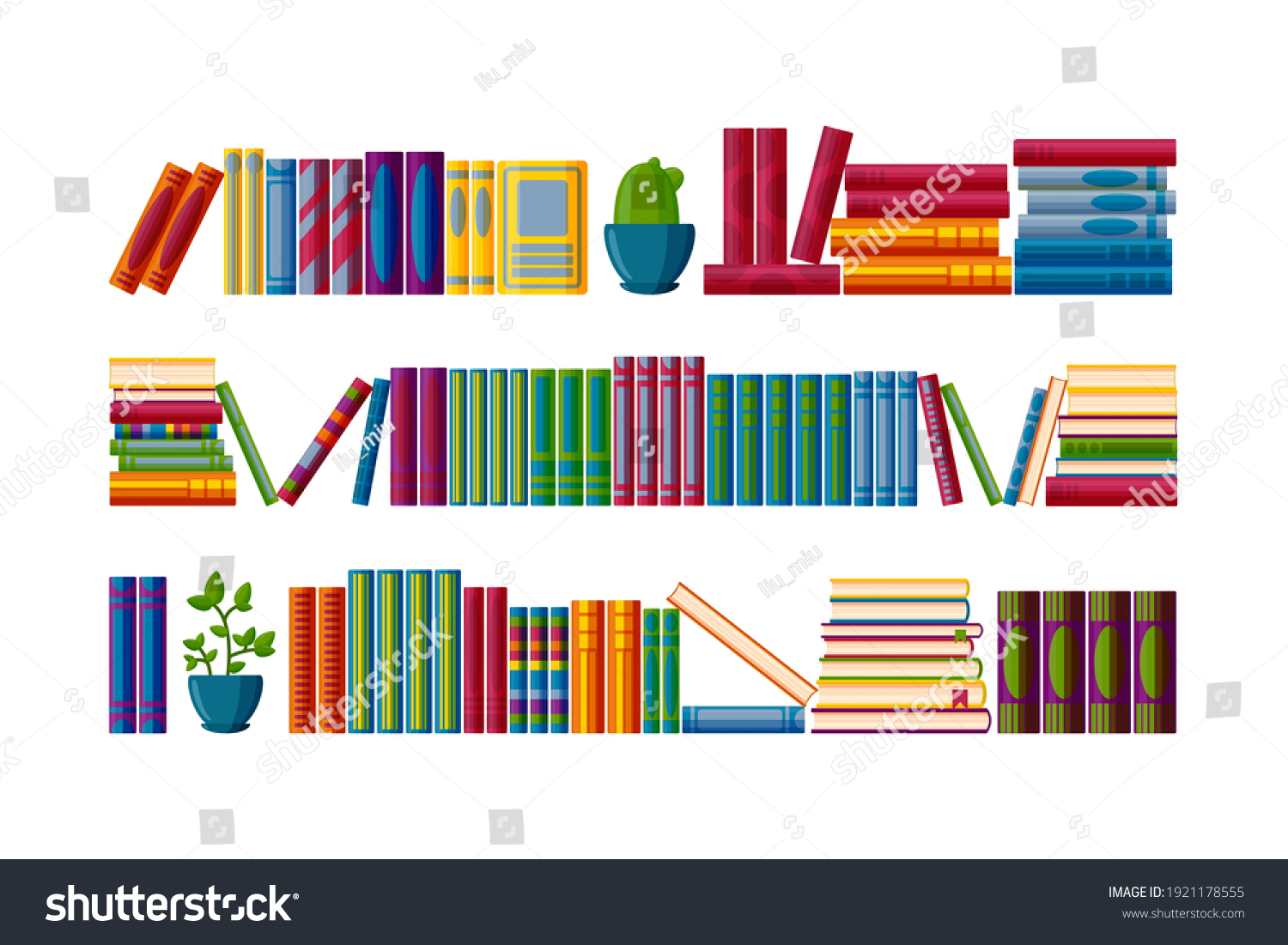 Literature Set Books Set Bookstore Shelves Stock Vector (Royalty Free ...