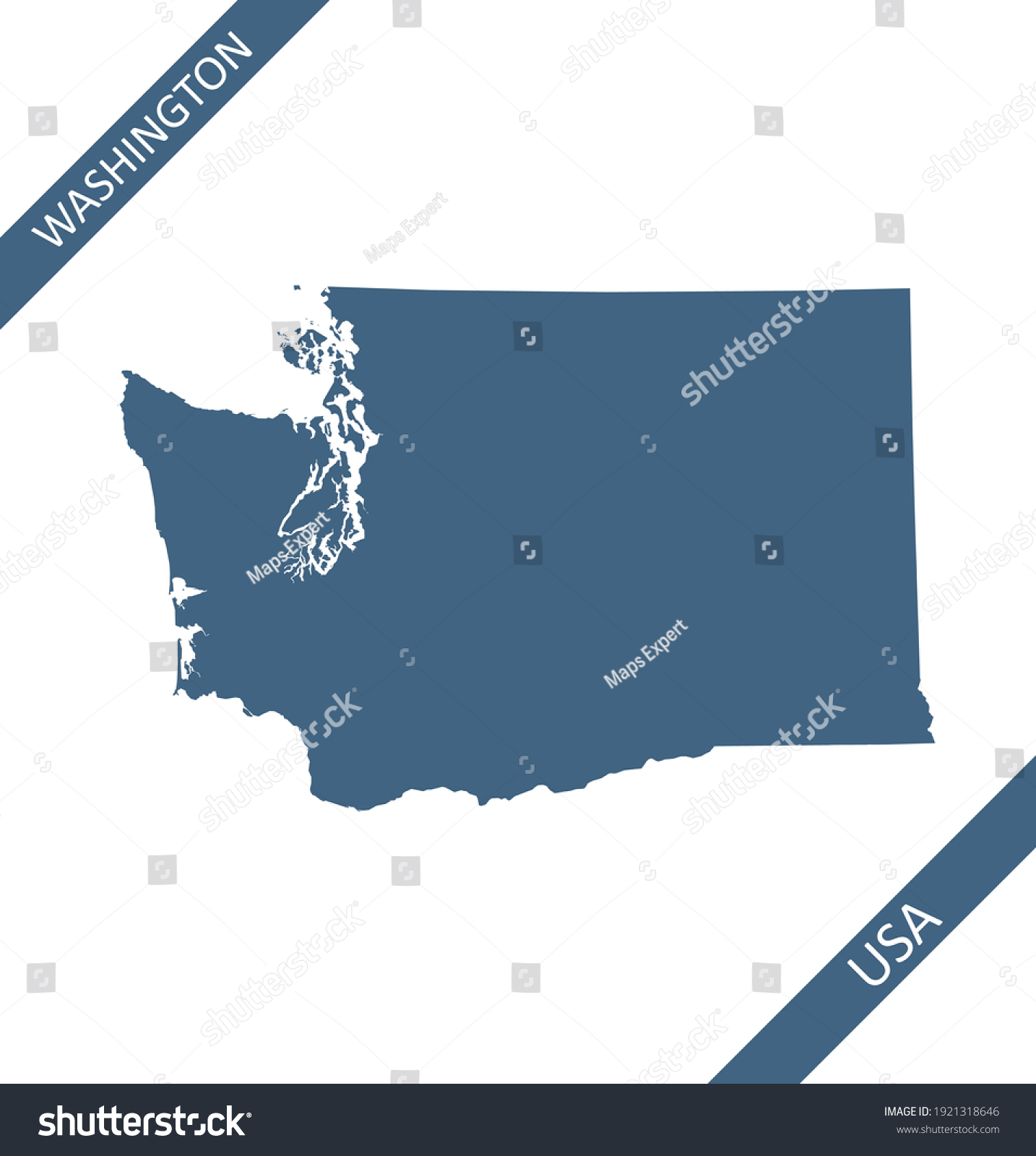 Washington Blank Map Outlines Vector Stock Vector Royalty Free Shutterstock