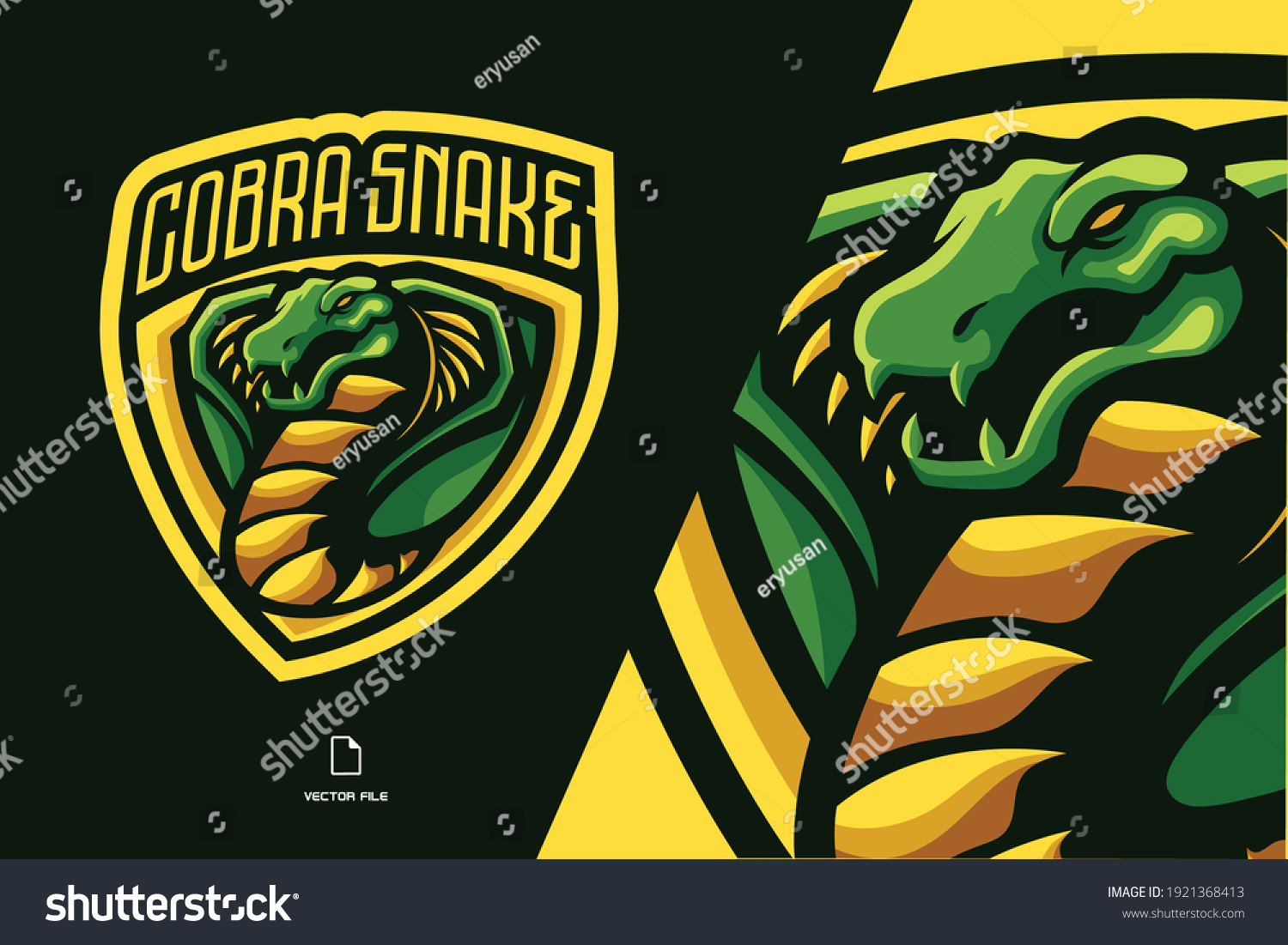 Green Cobra Snake Mascot Logo Illustration Stock Vector (Royalty Free ...