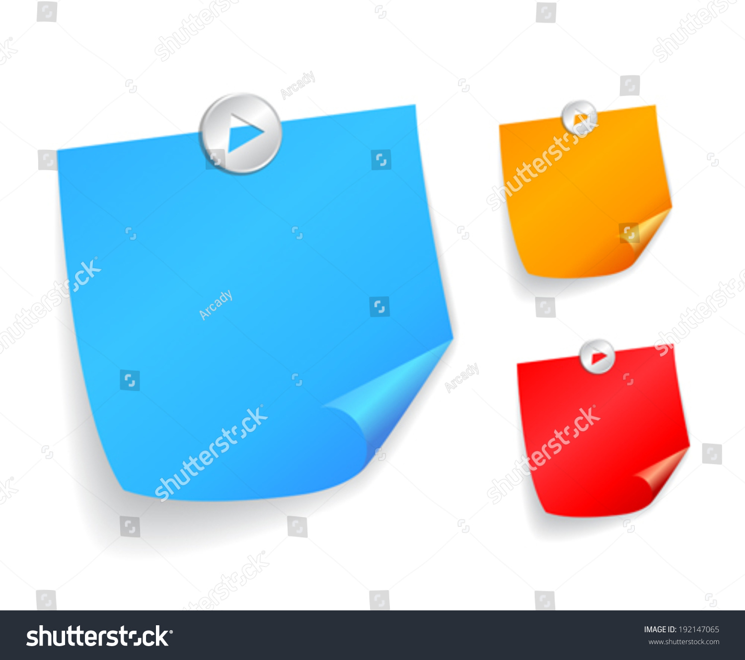 Note Papers Vector Illustration Stock Vector Royalty Free 192147065 Shutterstock