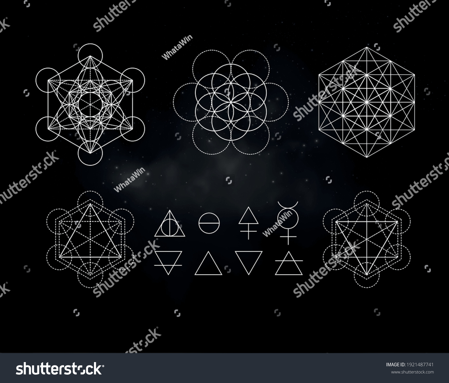 Occult Symbols Isolated On Dark Background Stock Vector (Royalty Free ...