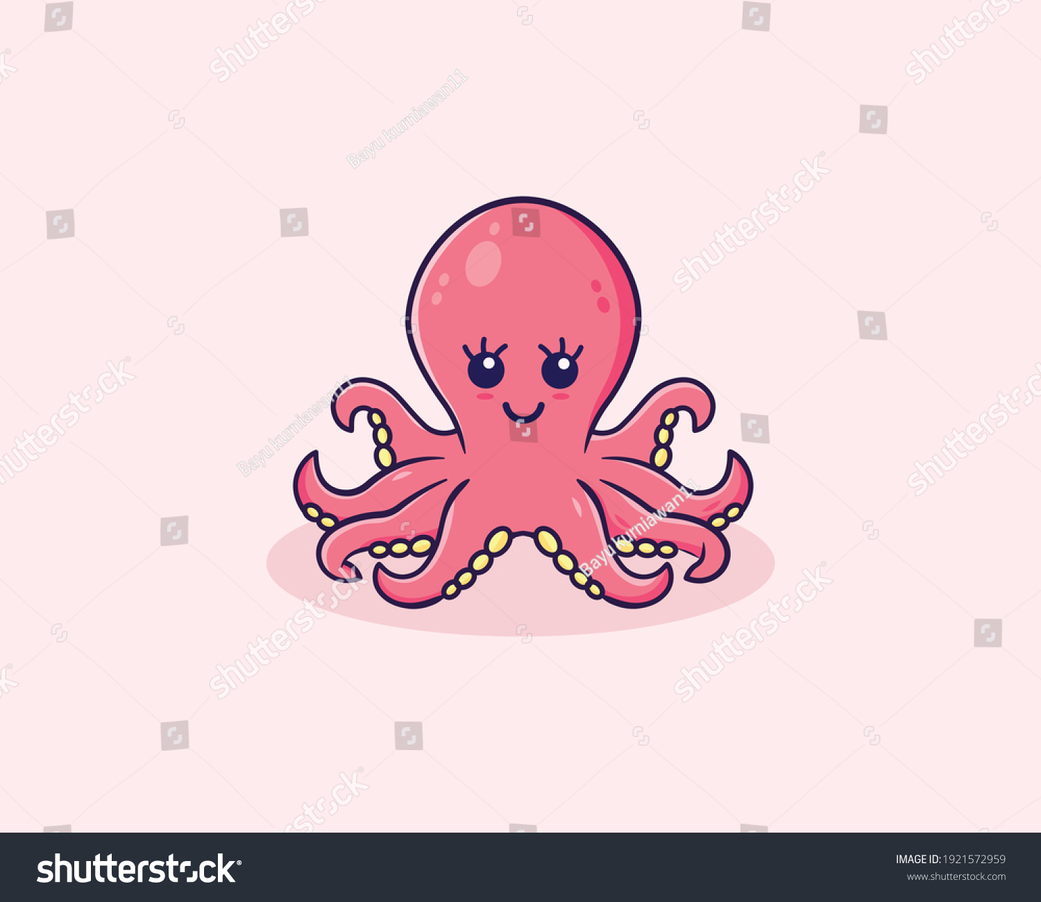 Cute Octopus Cartoon Vector Icon Illustration Stock Vector (Royalty ...